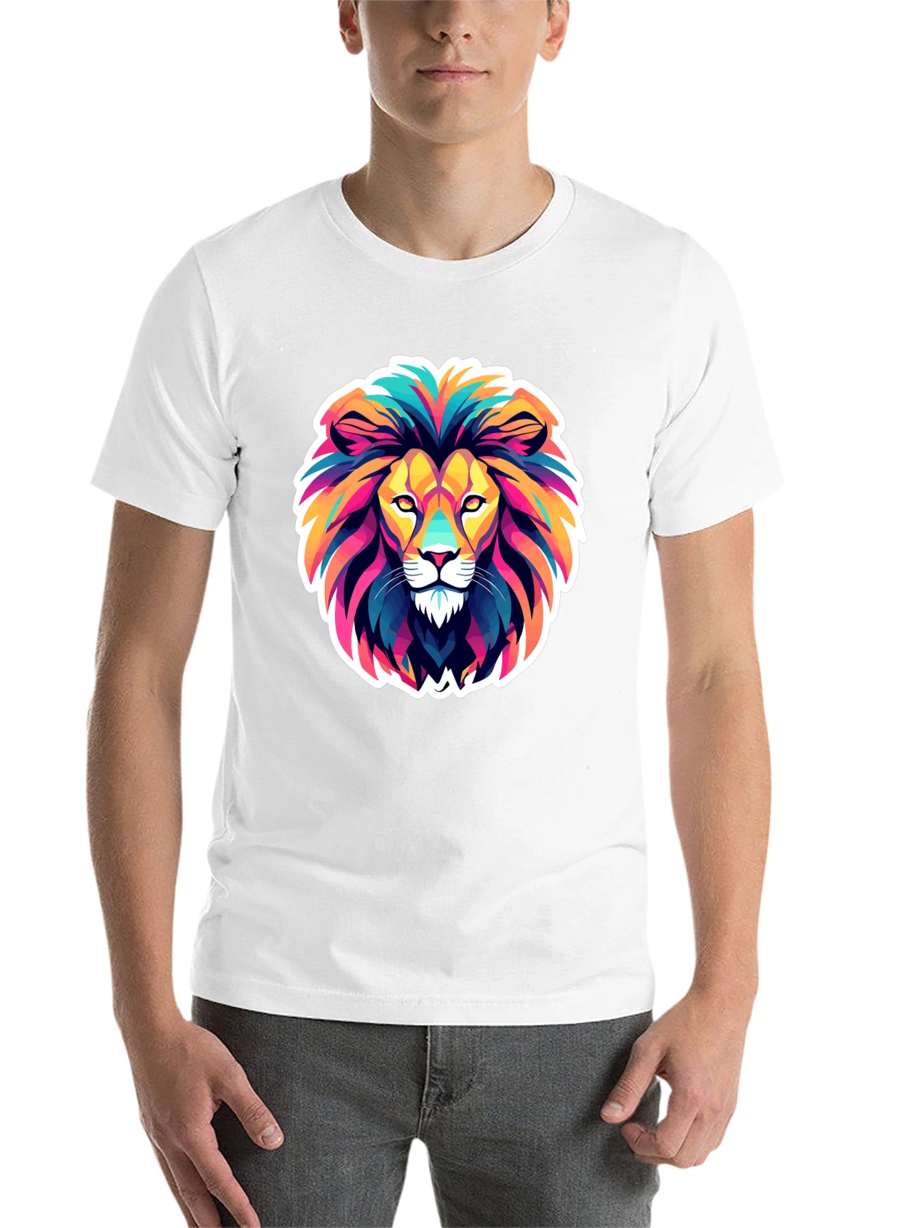 Black Vibrant Lion Graphic Tee - Bold & Stylish view 14