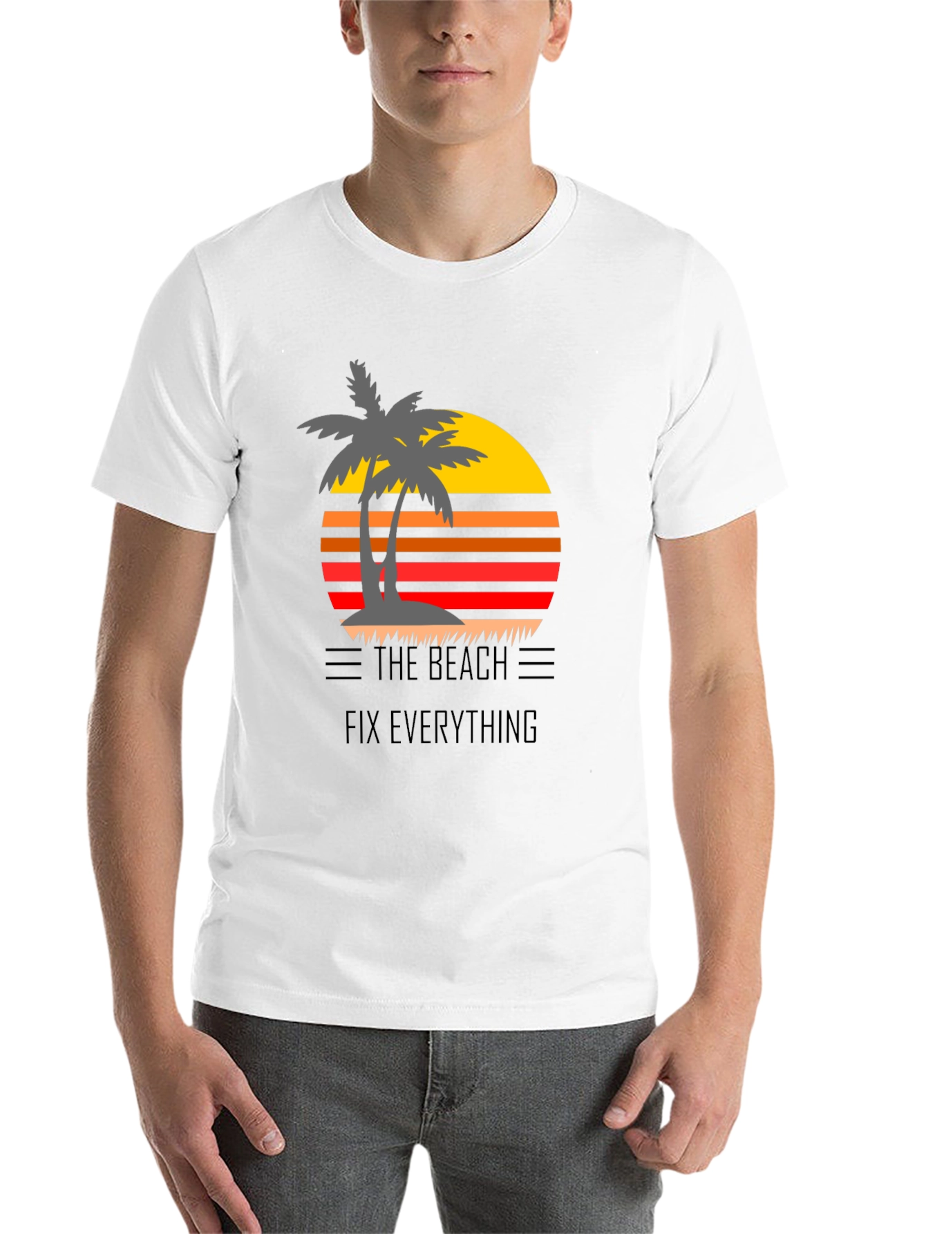 Black The Beach Fixes Everything Graphic Tee view 14