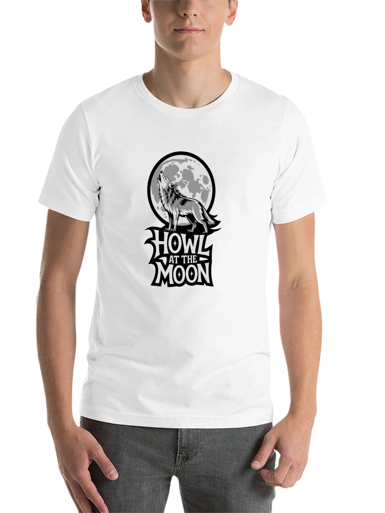 Black Howl at the Moon Graphic Tee - Black Cotton T-Shirt view 14