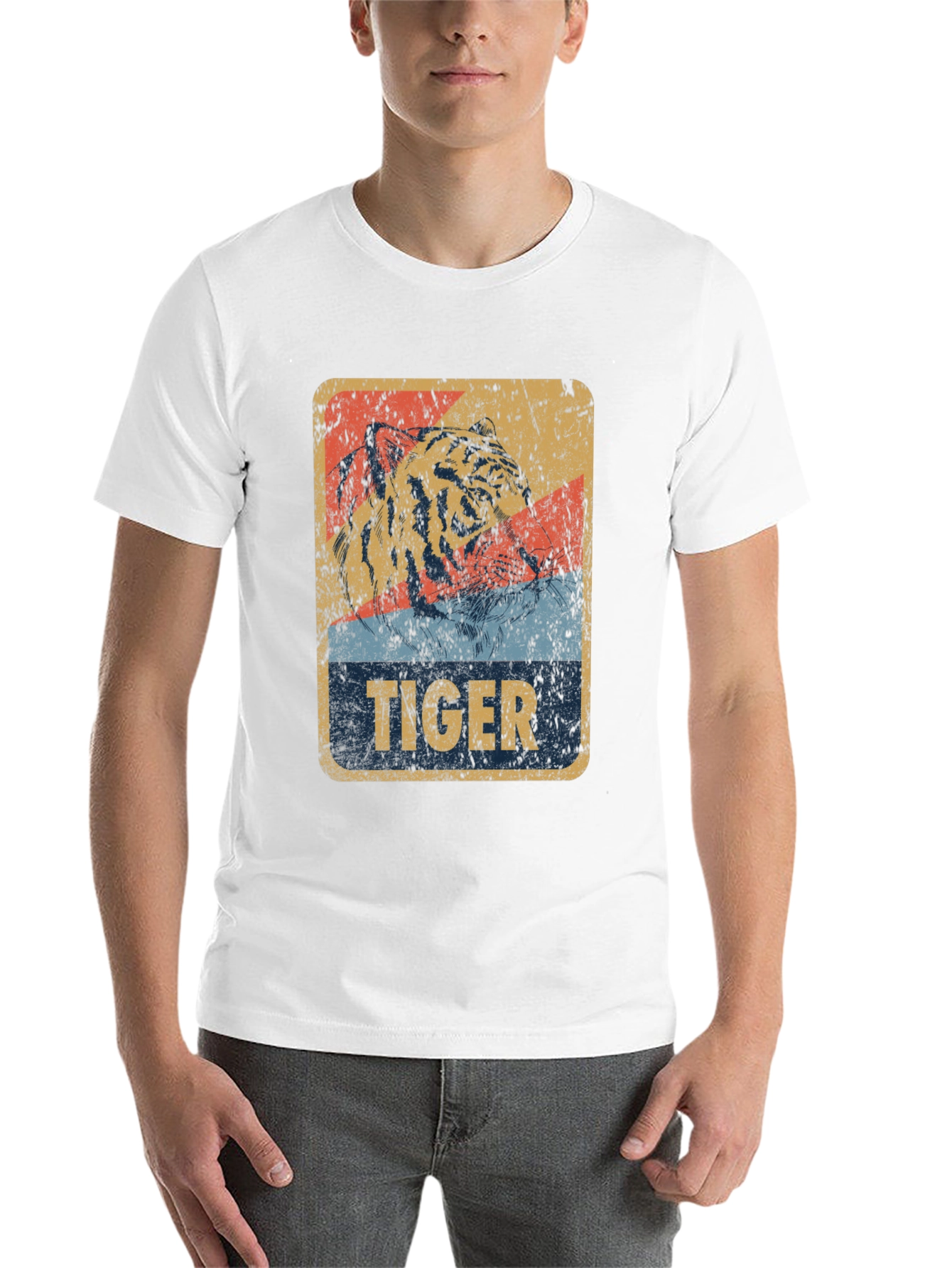 Black Vintage Tiger Graphic T-Shirt view 14