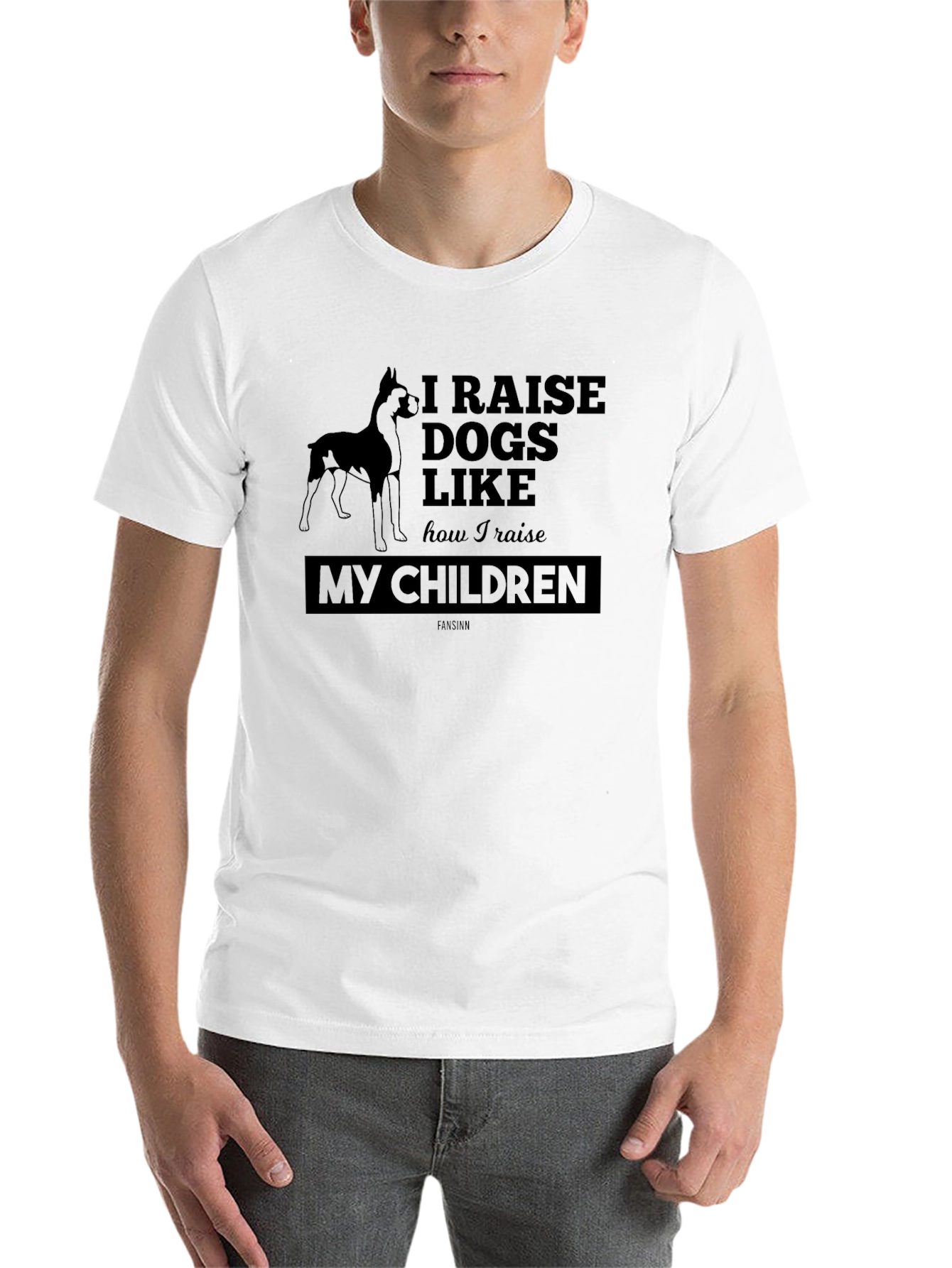 Black I Raise Dogs Like My Children Graphic Tee view 14