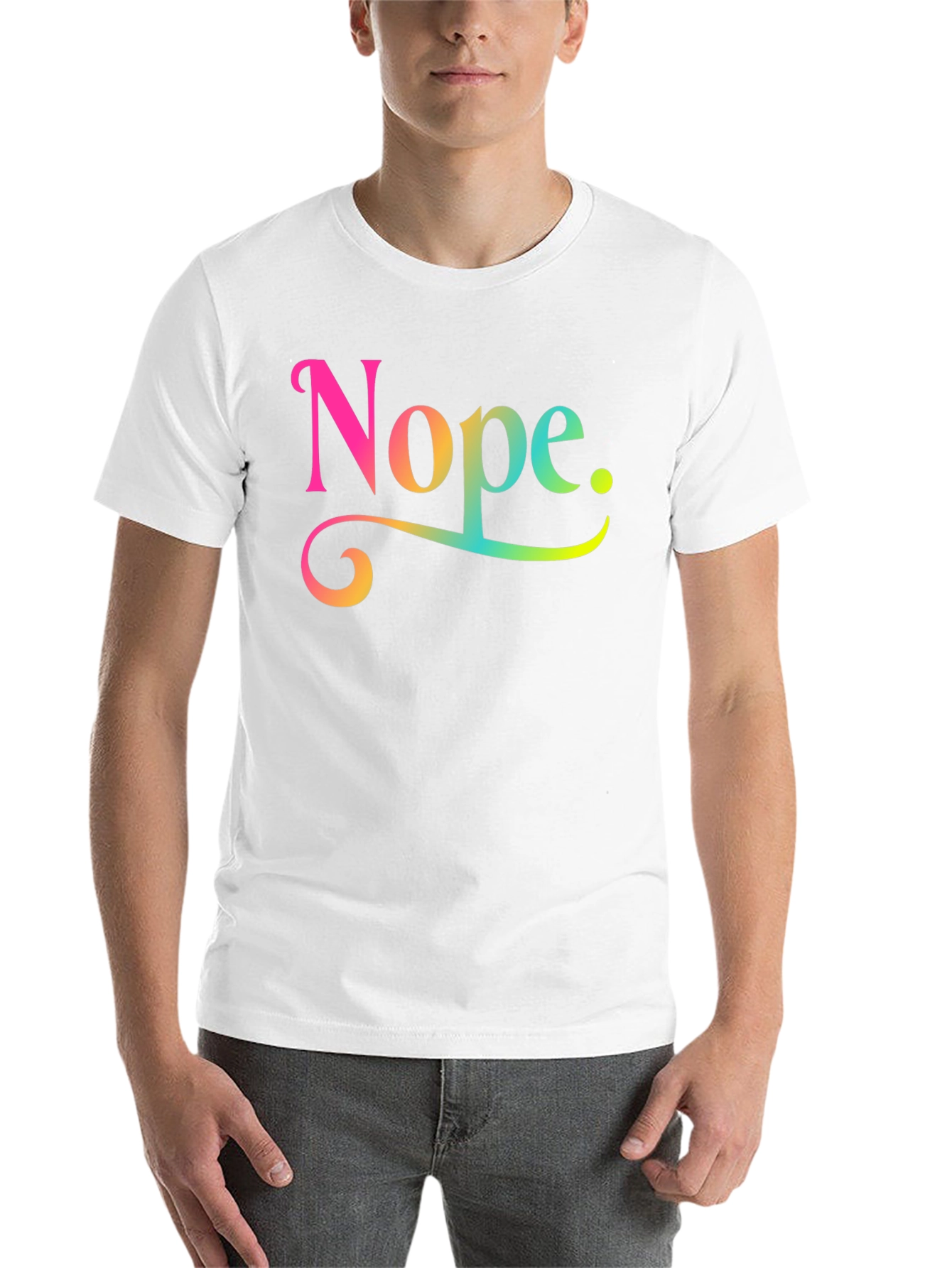 Black Nope Rainbow Text Graphic Novelty Tee view 14
