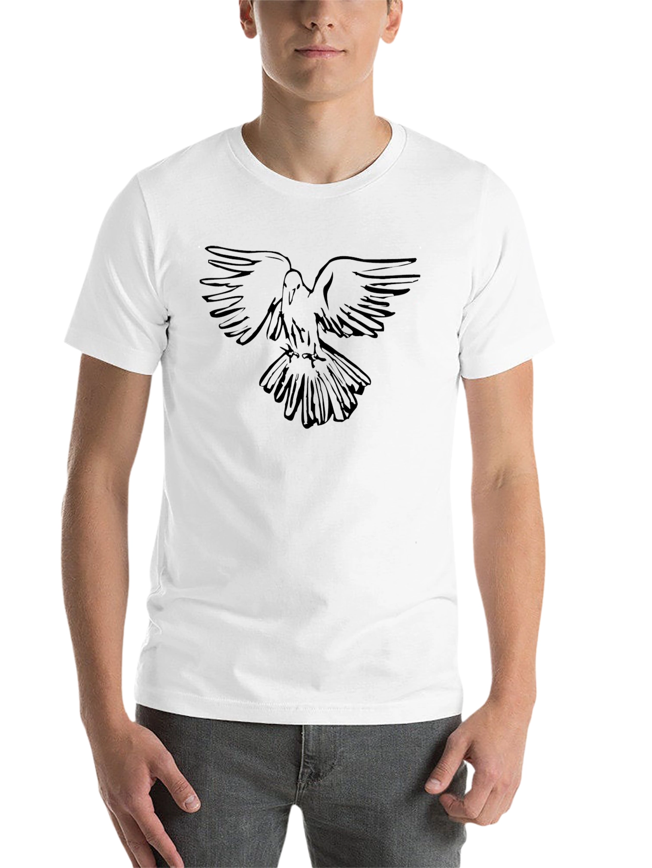 Black Men's Black Dove Graphic T-Shirt view 14