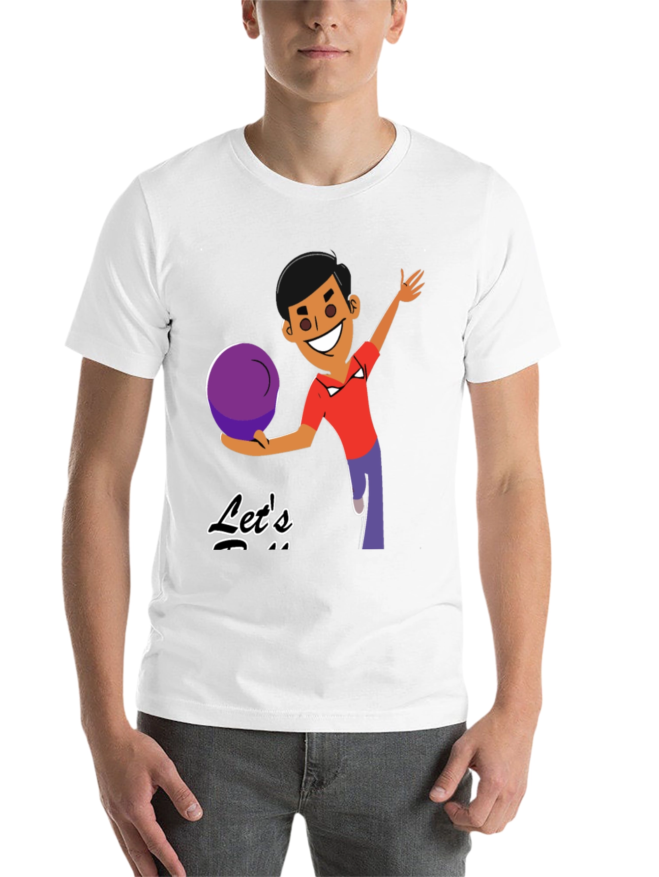Black Bowling Cartoon Graphic Tee - Let's Bowl! view 14