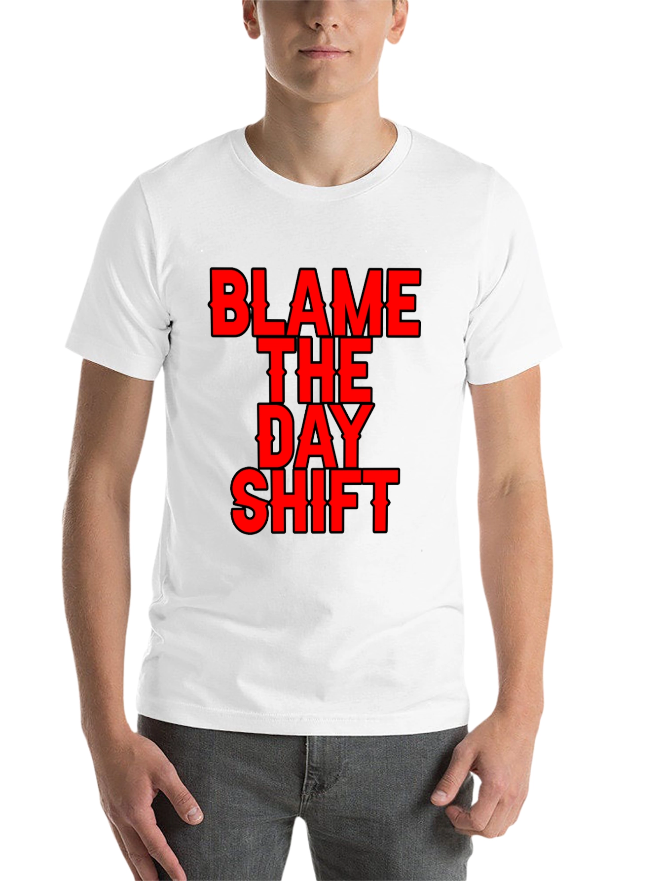 Black Blame the Day Shift T-Shirt - Black Tee view 14