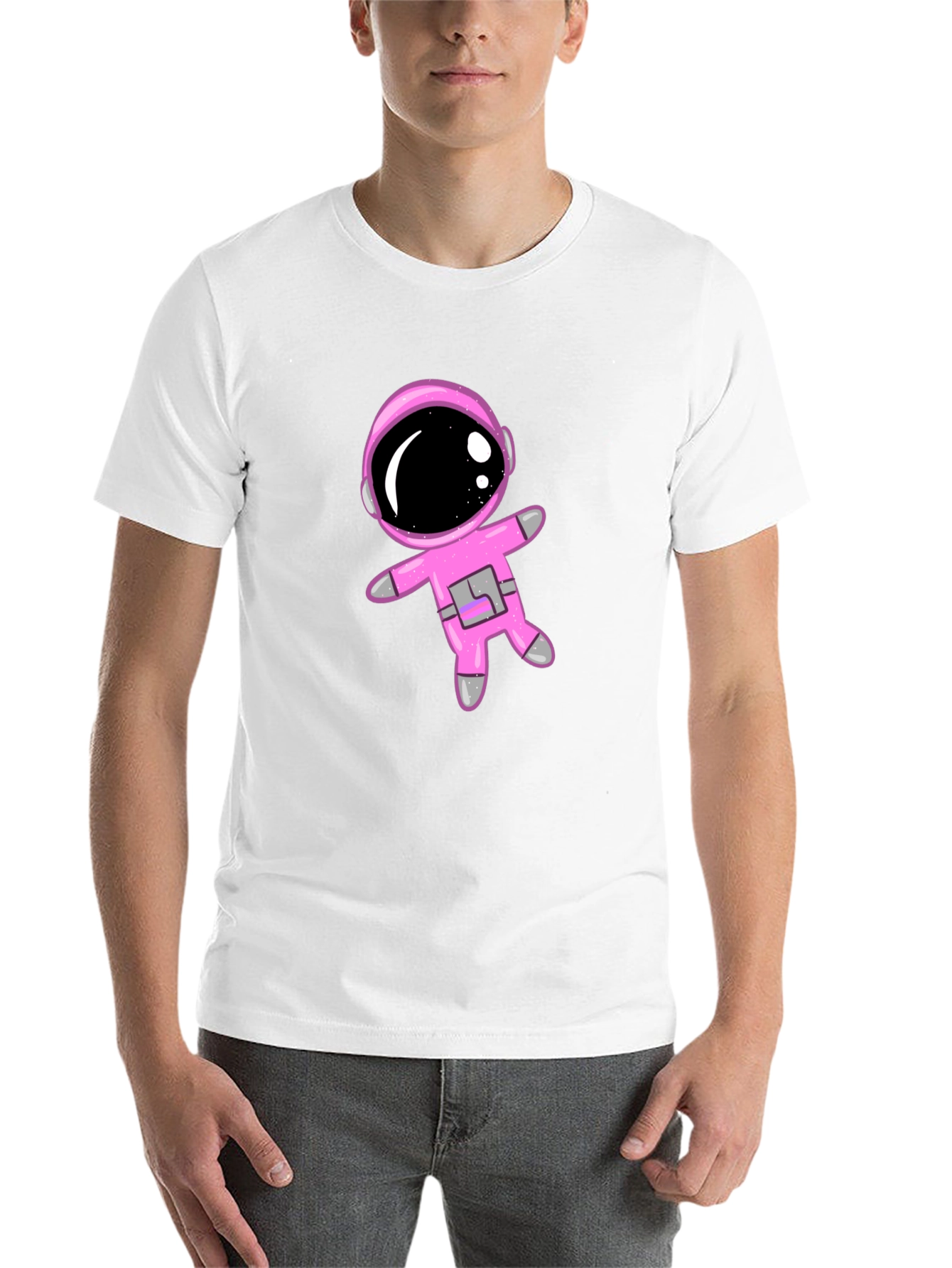 Black Astronaut Graphic T-Shirt, Black Cotton Blend, Unisex view 14