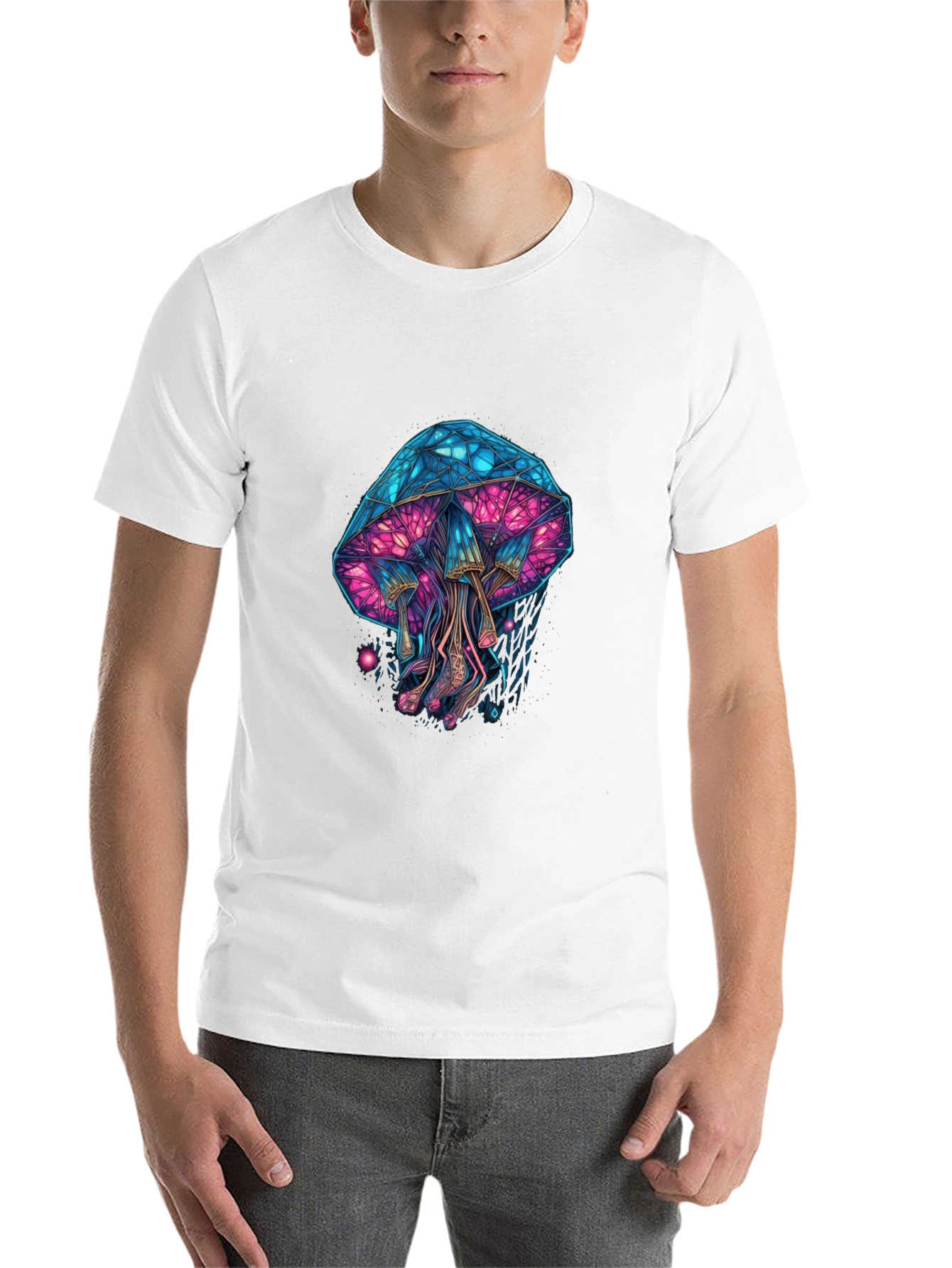Black Psychedelic Mushroom Graphic Tee view 14