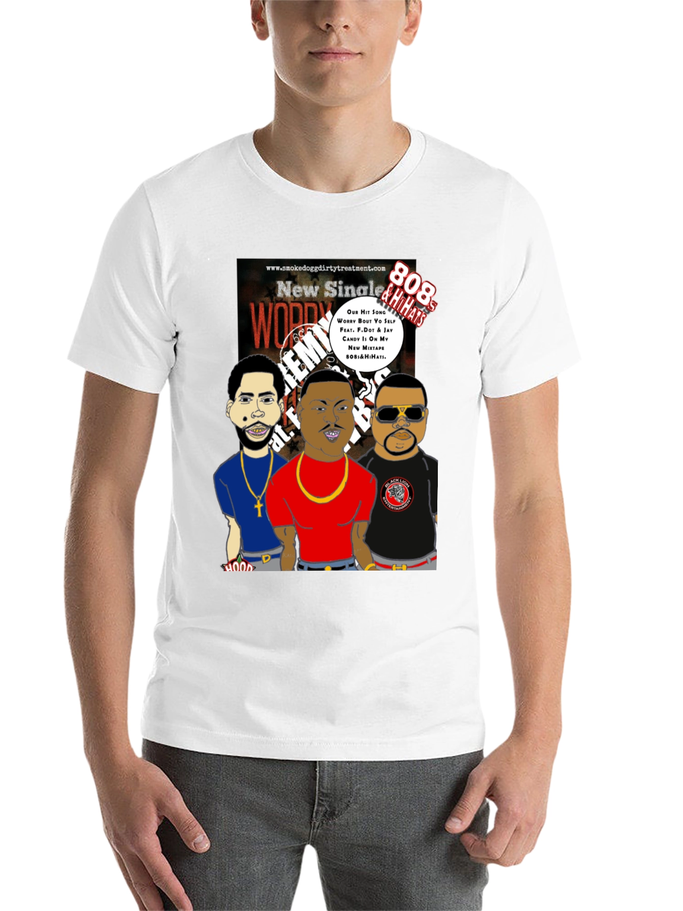 Black New Worry Remix Single Black T-Shirt view 14