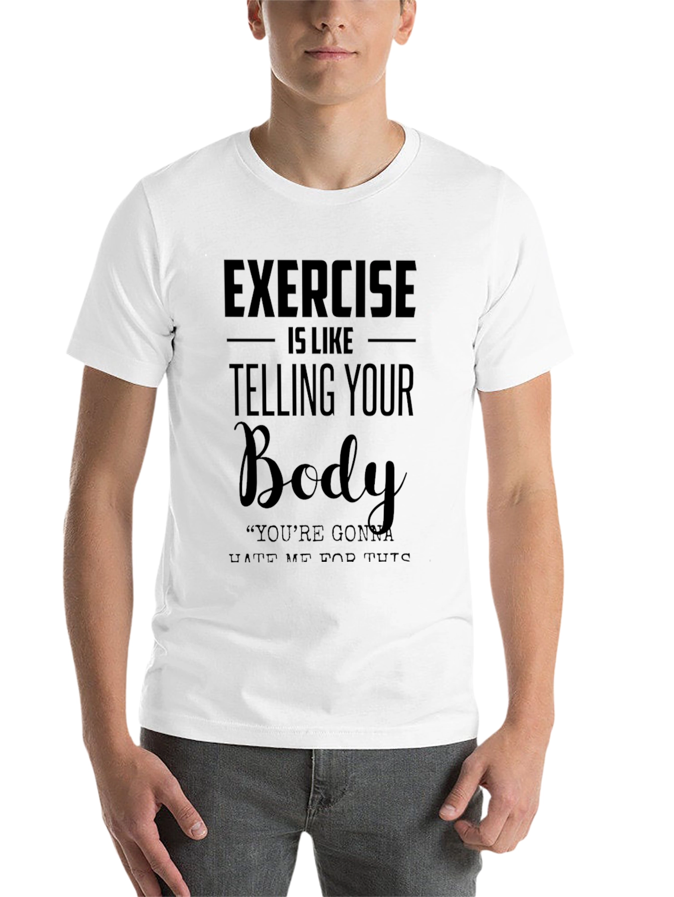 Black Exercise Body Humor Graphic T-Shirt view 14