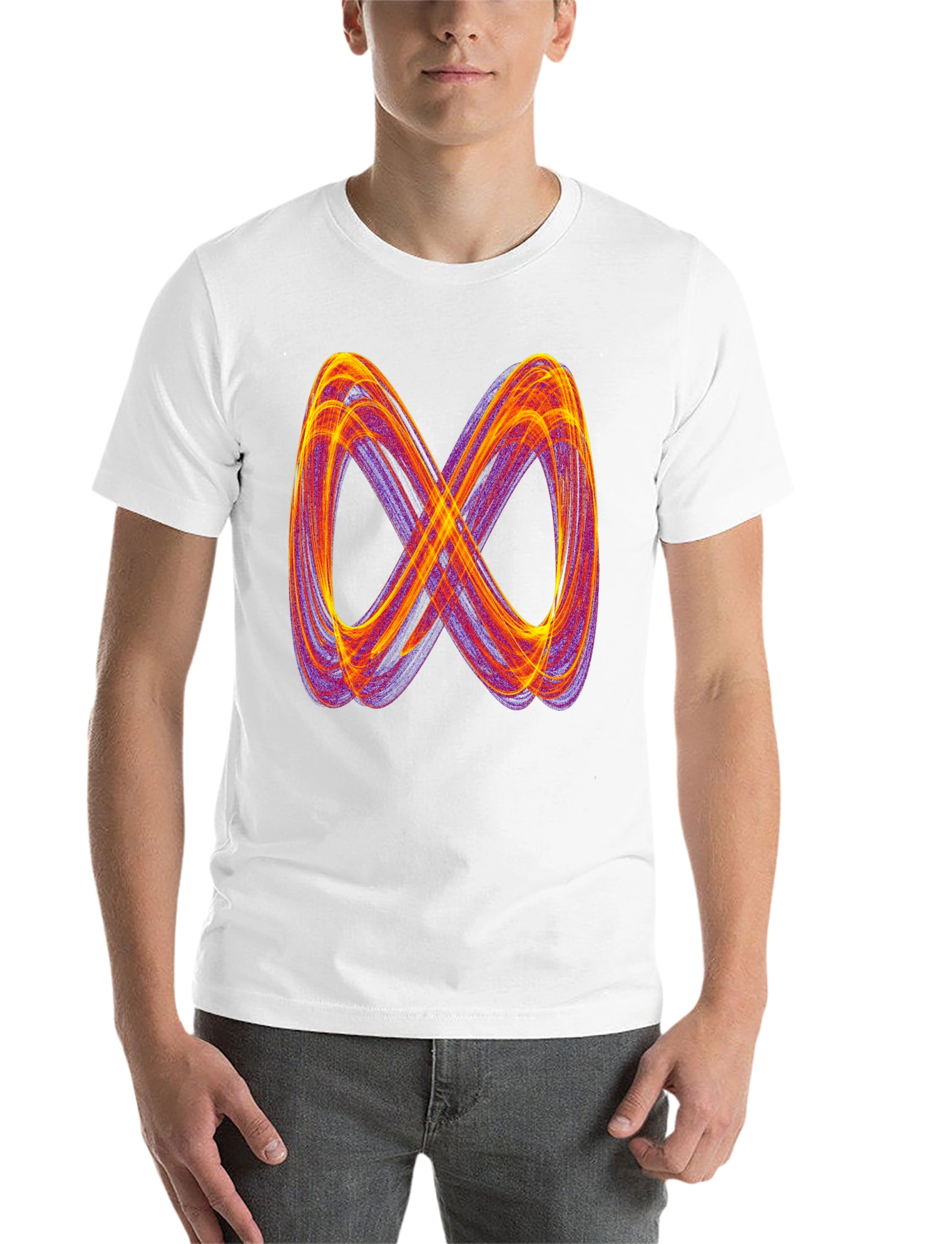 Black Infinity Symbol Graphic Tee - Black Cotton Blend Shirt view 14