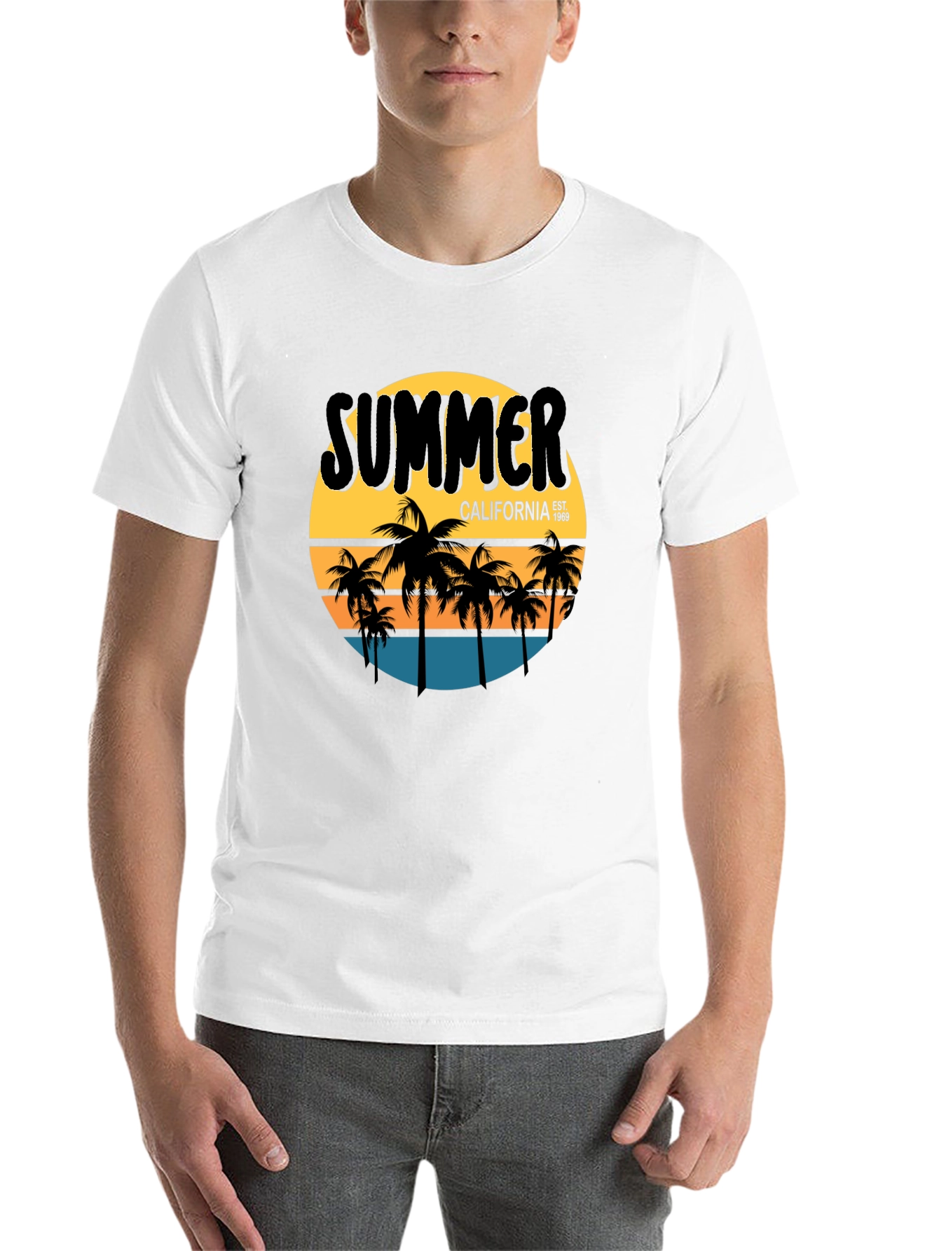 Black Summer California Graphic Tee - Palm Tree T-Shirt view 14