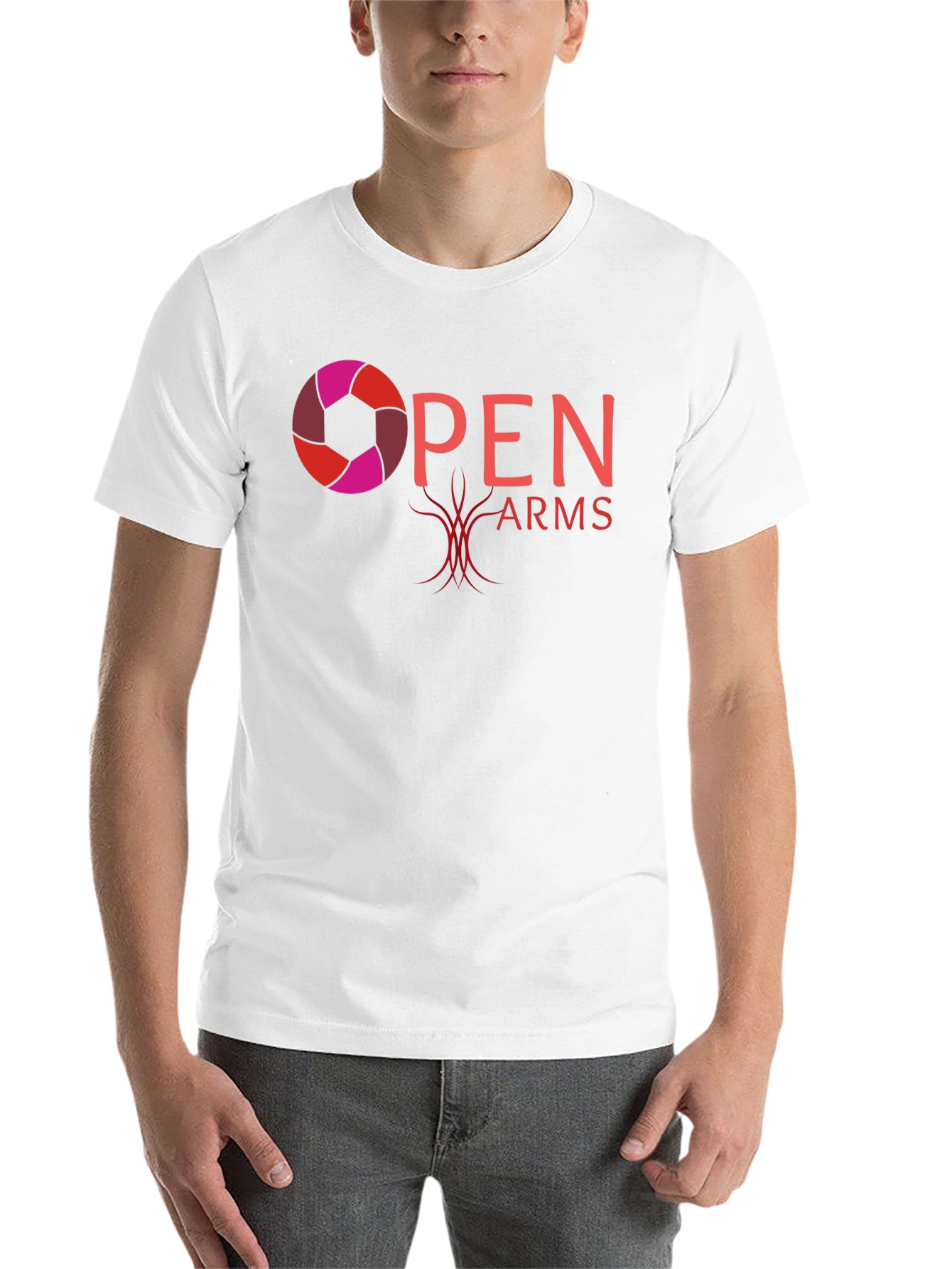 Black Open Arms Graphic T-Shirt - Black view 14
