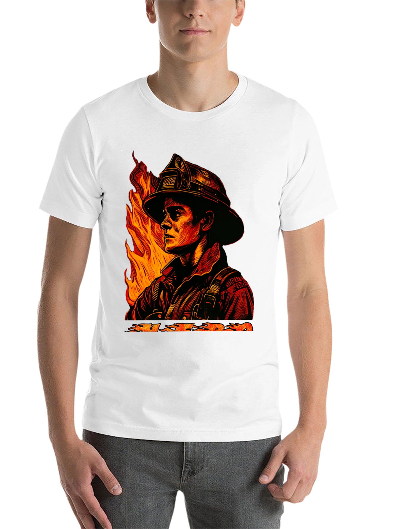 Black Firefighter Graphic Tee - Courage Under Fire view 14