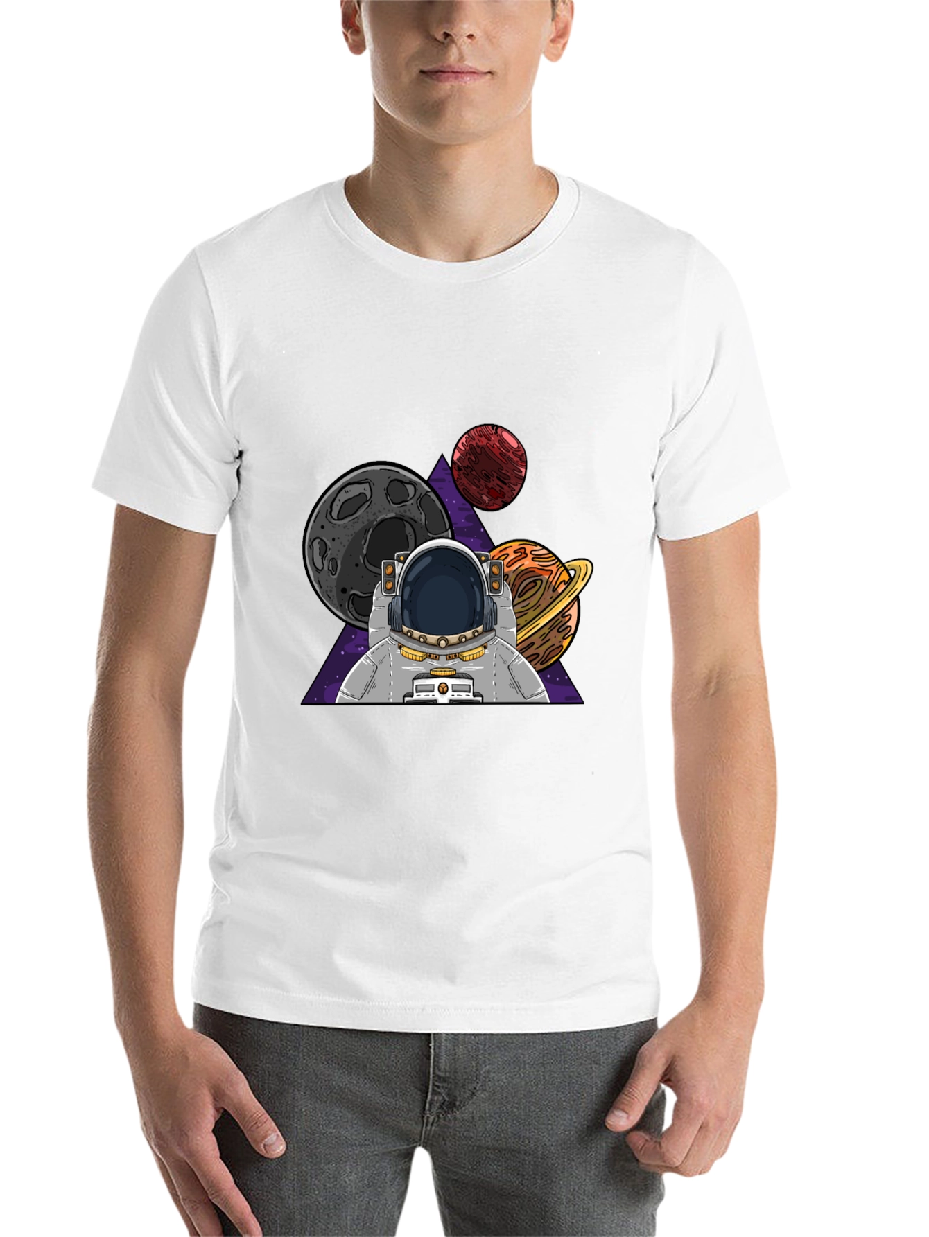 Black Astronaut & Planets Graphic T-Shirt view 14
