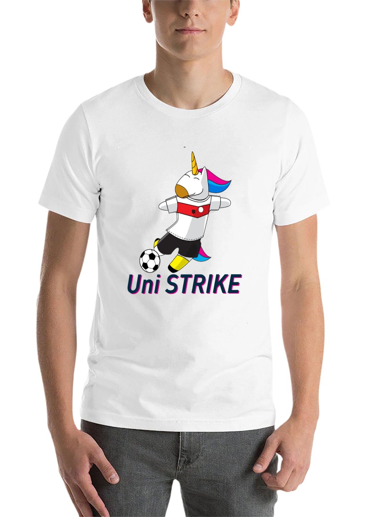 Black Uni Strike Soccer T-Shirt - Black Cotton Blend view 14