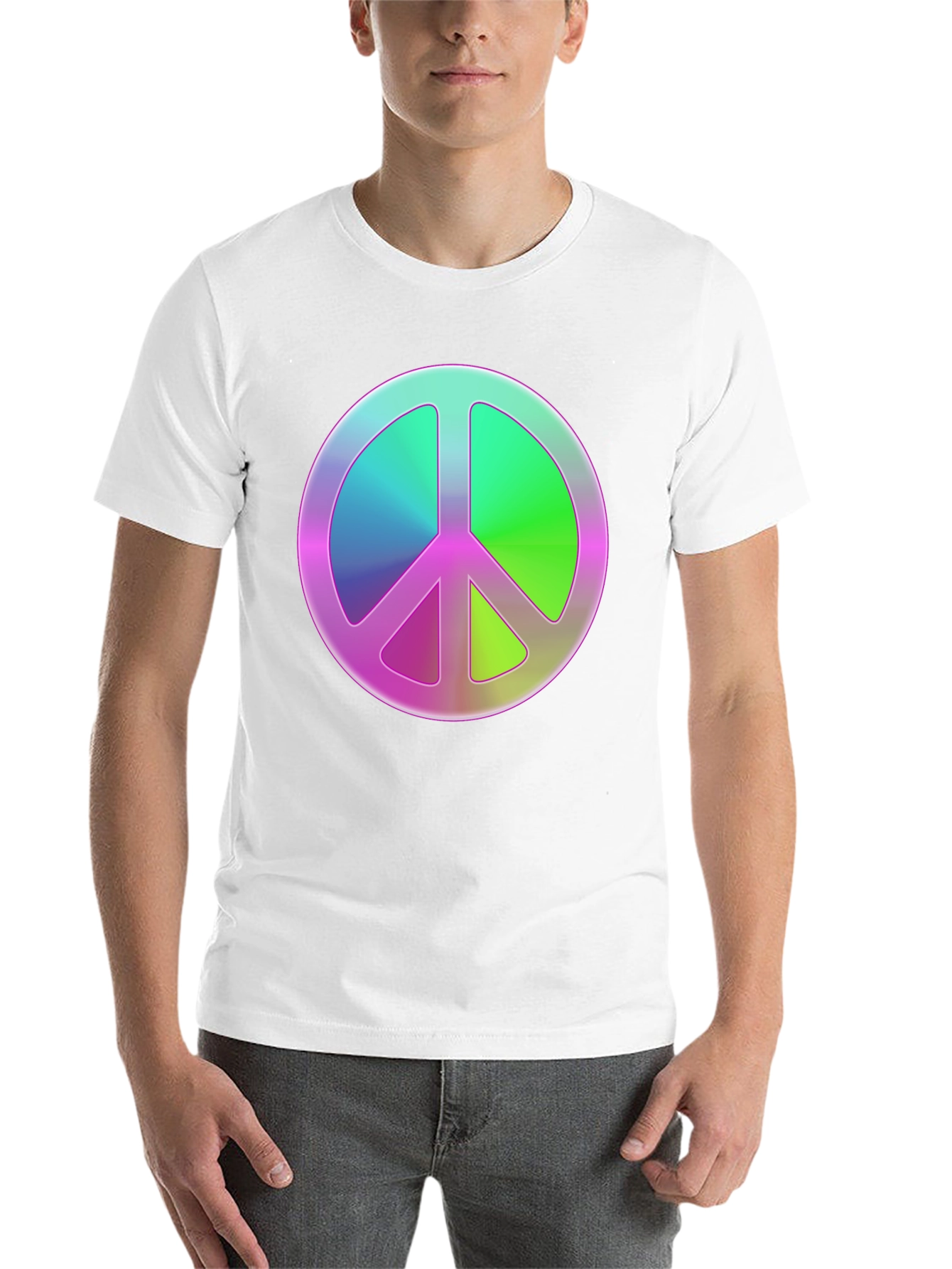 Black Peace Sign Graphic Tee - Retro Style view 14