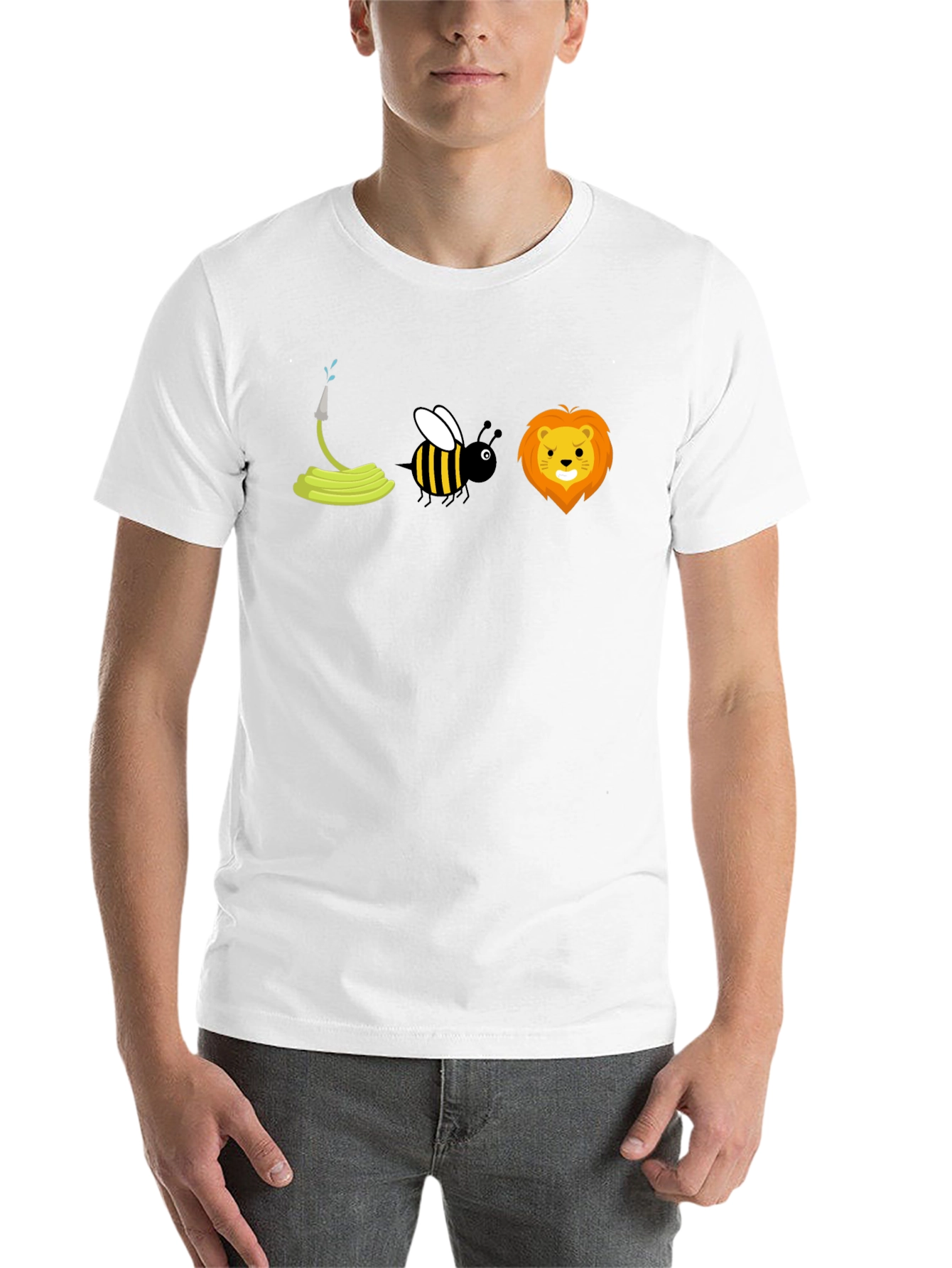 Black Hose-Bee-Lion Pun Graphic T-Shirt view 14