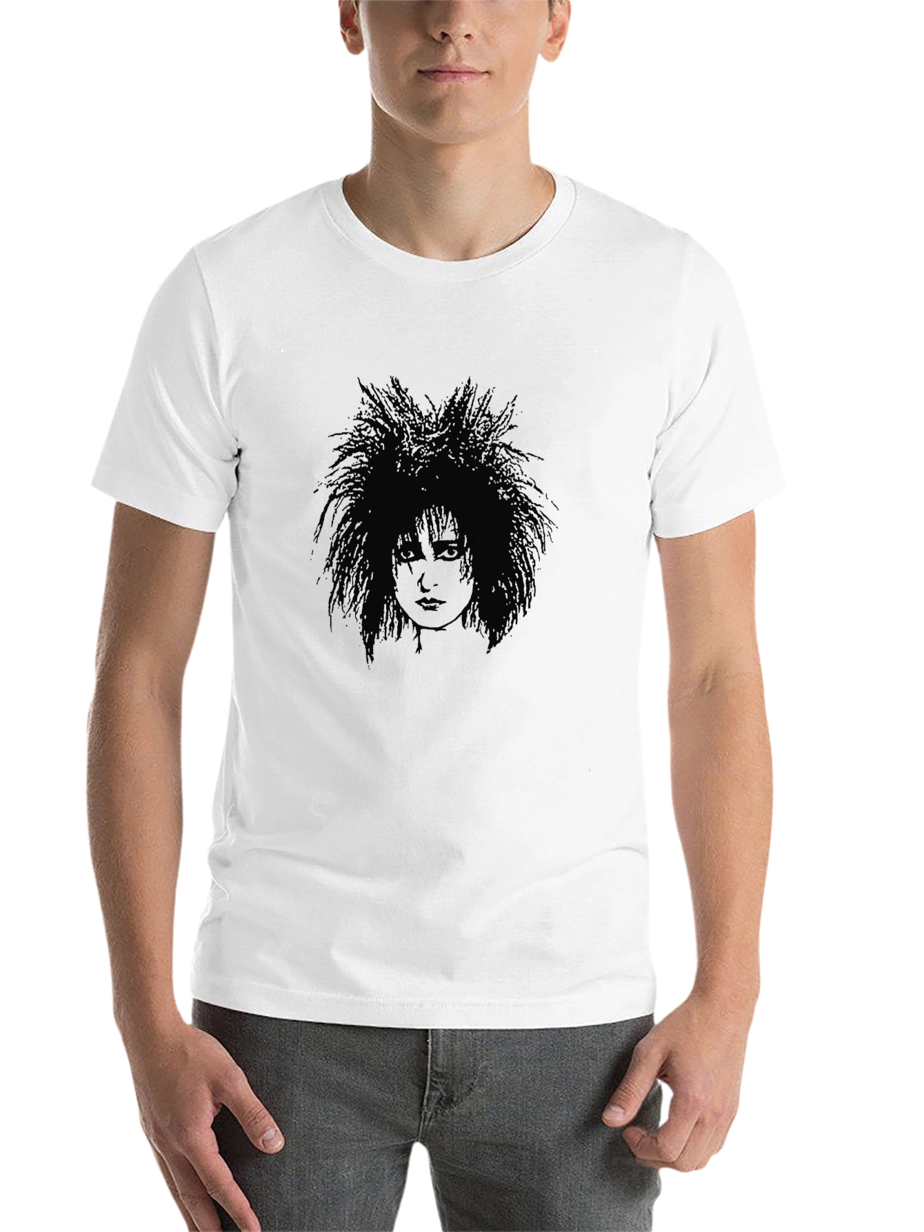 Black Gothic Portrait Black T-Shirt view 14