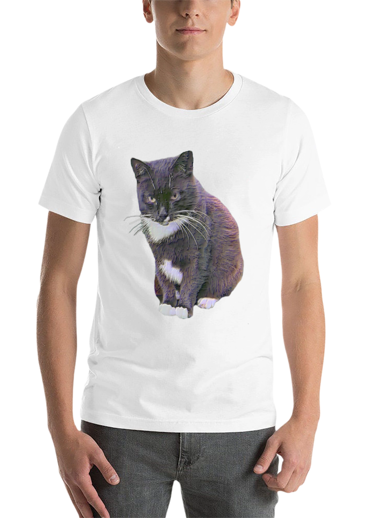 Black Cool Cat Graphic Tee - Black view 14