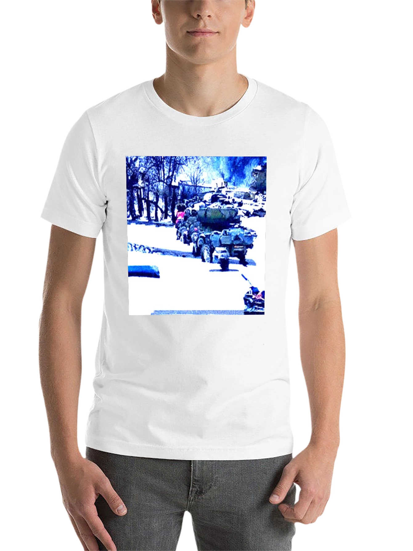 Black Military Vehicles on Black T-Shirt view 14