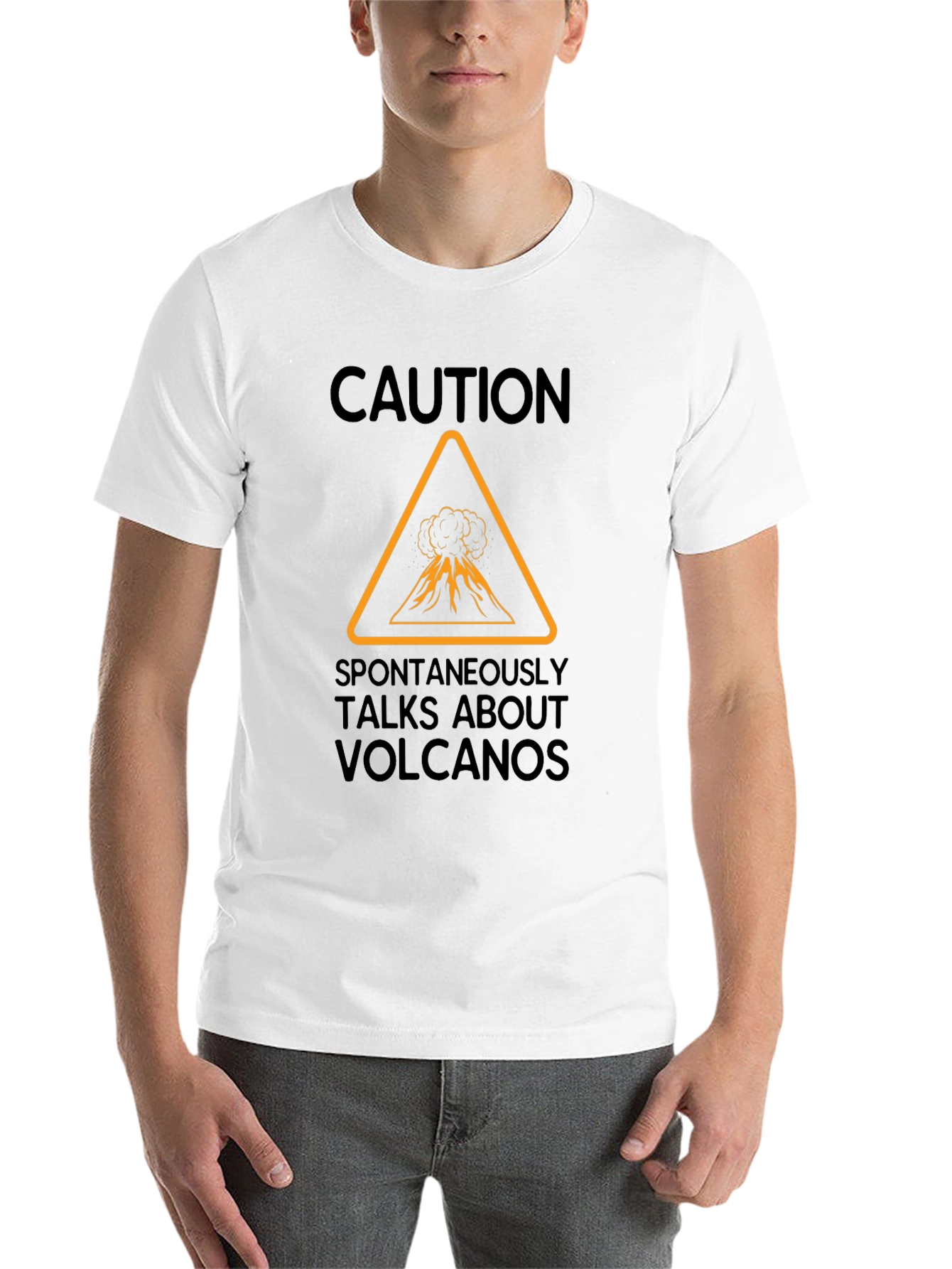 Black Caution: Volcano Talk T-Shirt - Funny & Unique Design view 14
