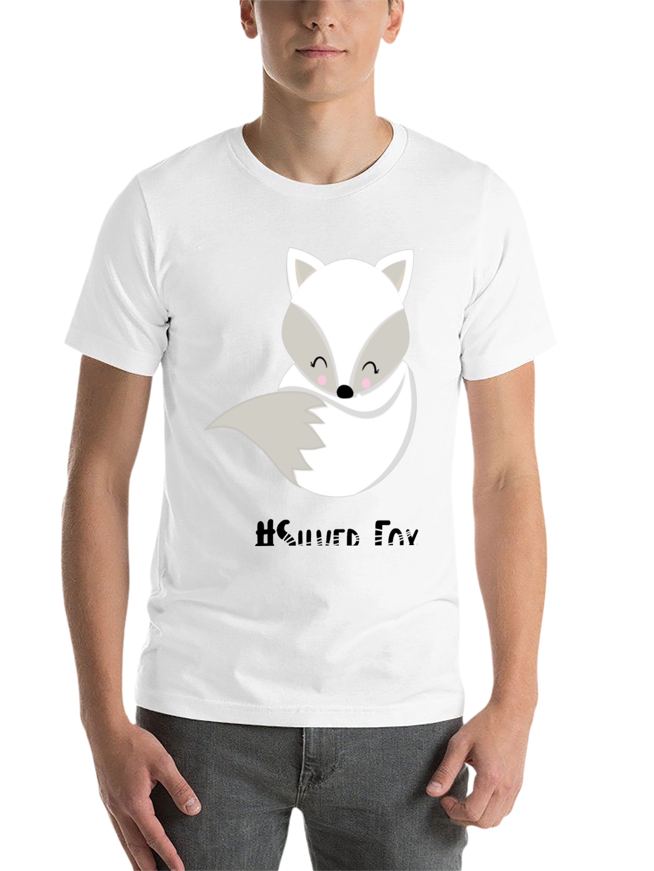 Black Cute Silver Fox Graphic Tee - Unisex Style view 14