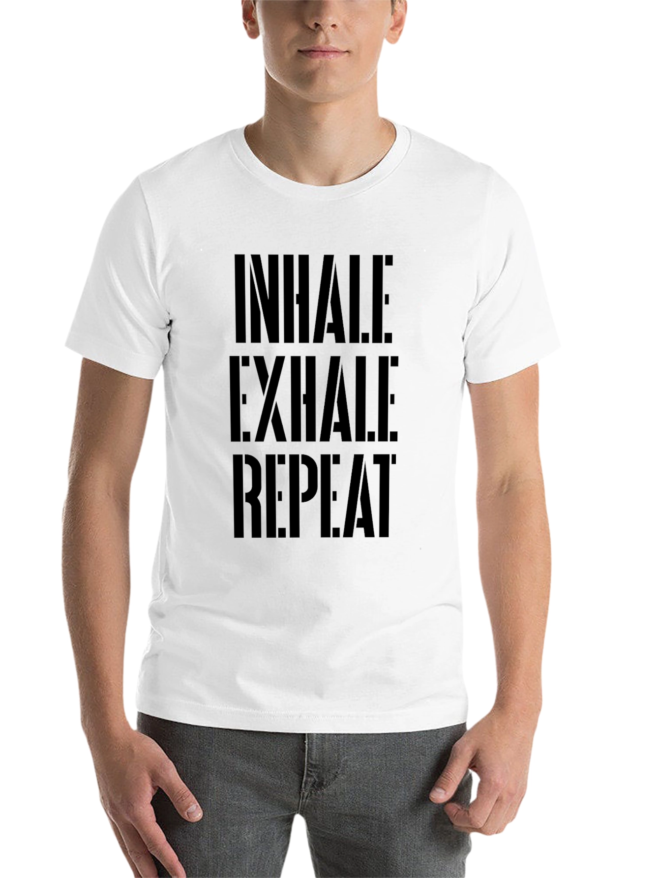 Black Inhale Exhale Repeat Black Graphic Tee view 14