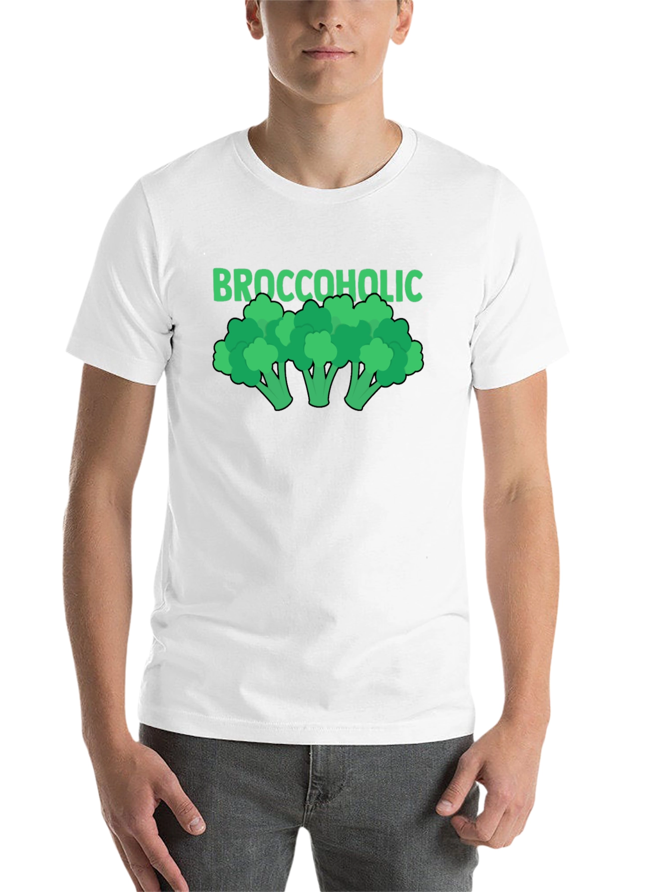 Black Broccoholic T-Shirt - Funny Vegetarian Tee view 14