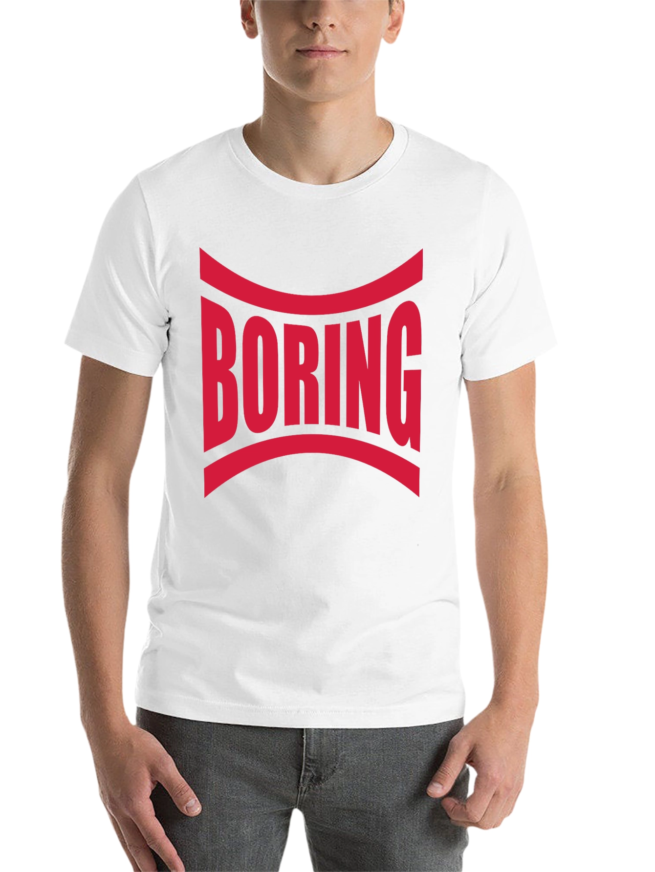 Black Boring Graphic Print Crew Neck T-Shirt view 14