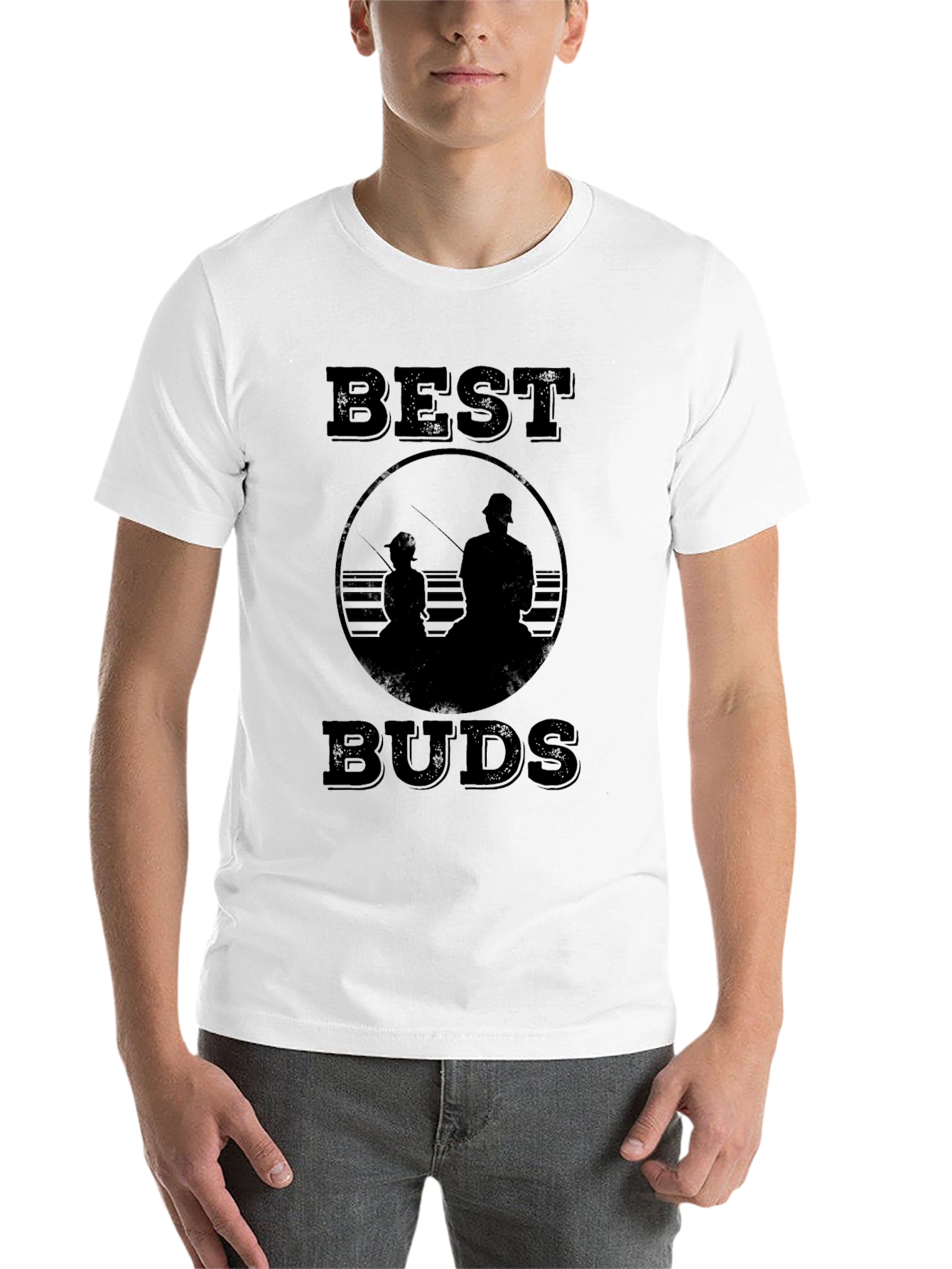 Black Best Buds Fishing T-Shirt - Father Son Matching Tee view 14