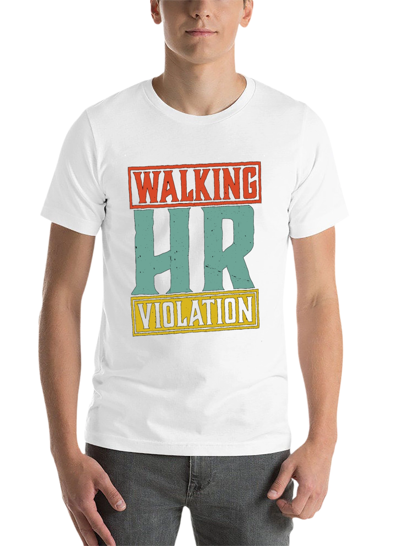 Black Walking HR Violation Graphic Tee view 14
