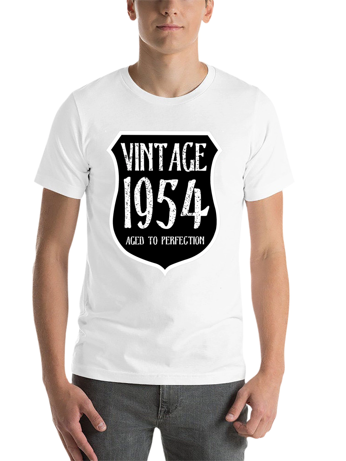 Black Vintage 1954 Aged To Perfection Black T-Shirt view 14