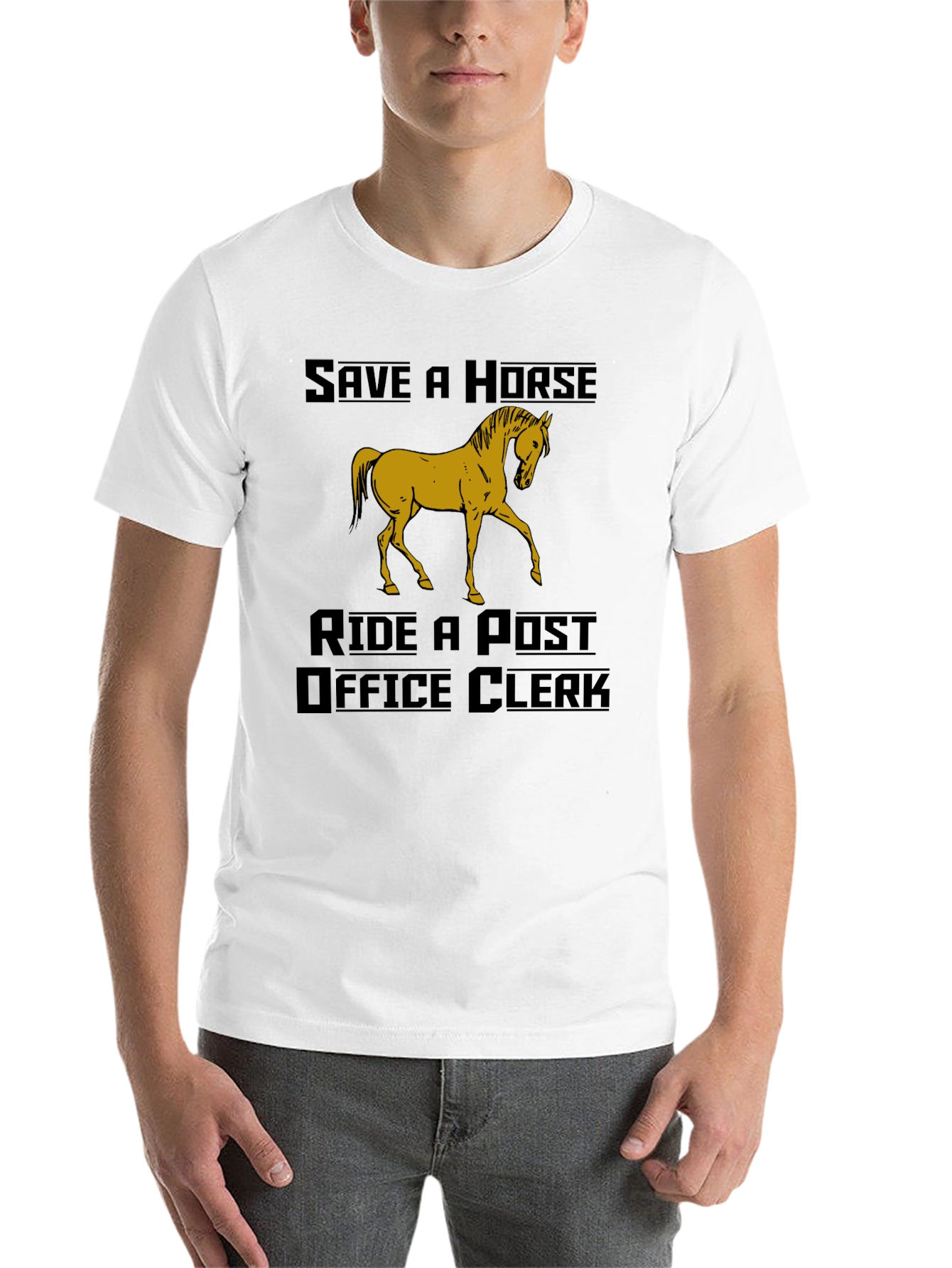 Black Save a Horse Ride a Post Office Clerk Graphic Tee view 14
