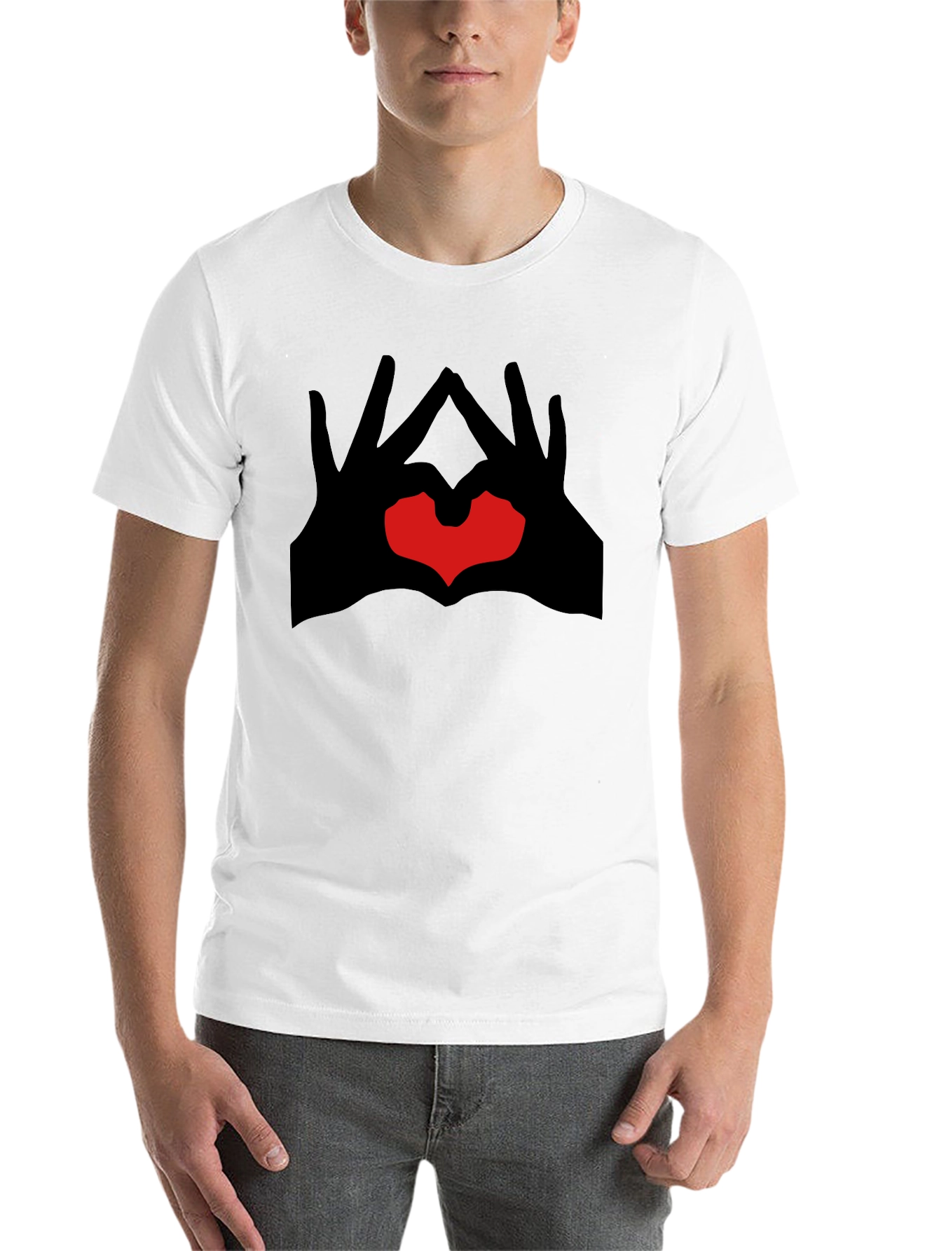 Black Heart Hands Graphic Tee - Modern Style view 14