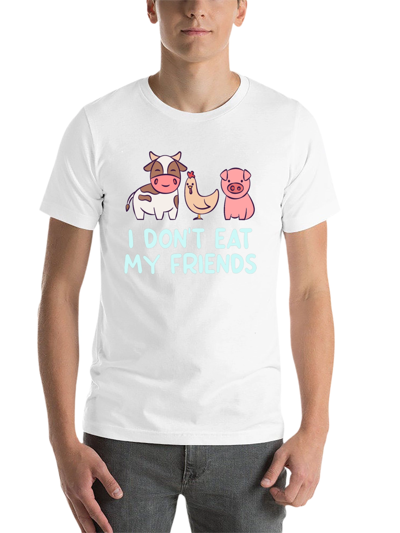 Vegan 'Don't Eat My Friends' Black T-Shirt - 14