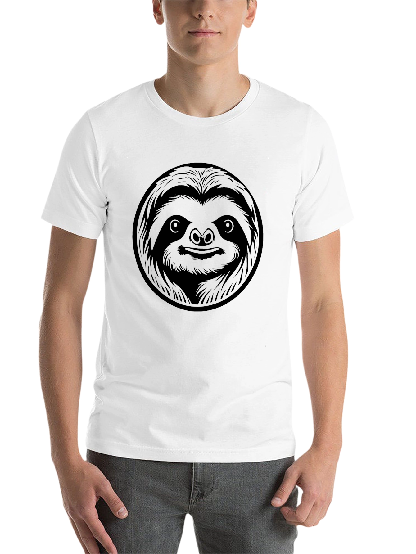 Black Sloth Graphic T-Shirt - Men's Crew Neck Tee view 14