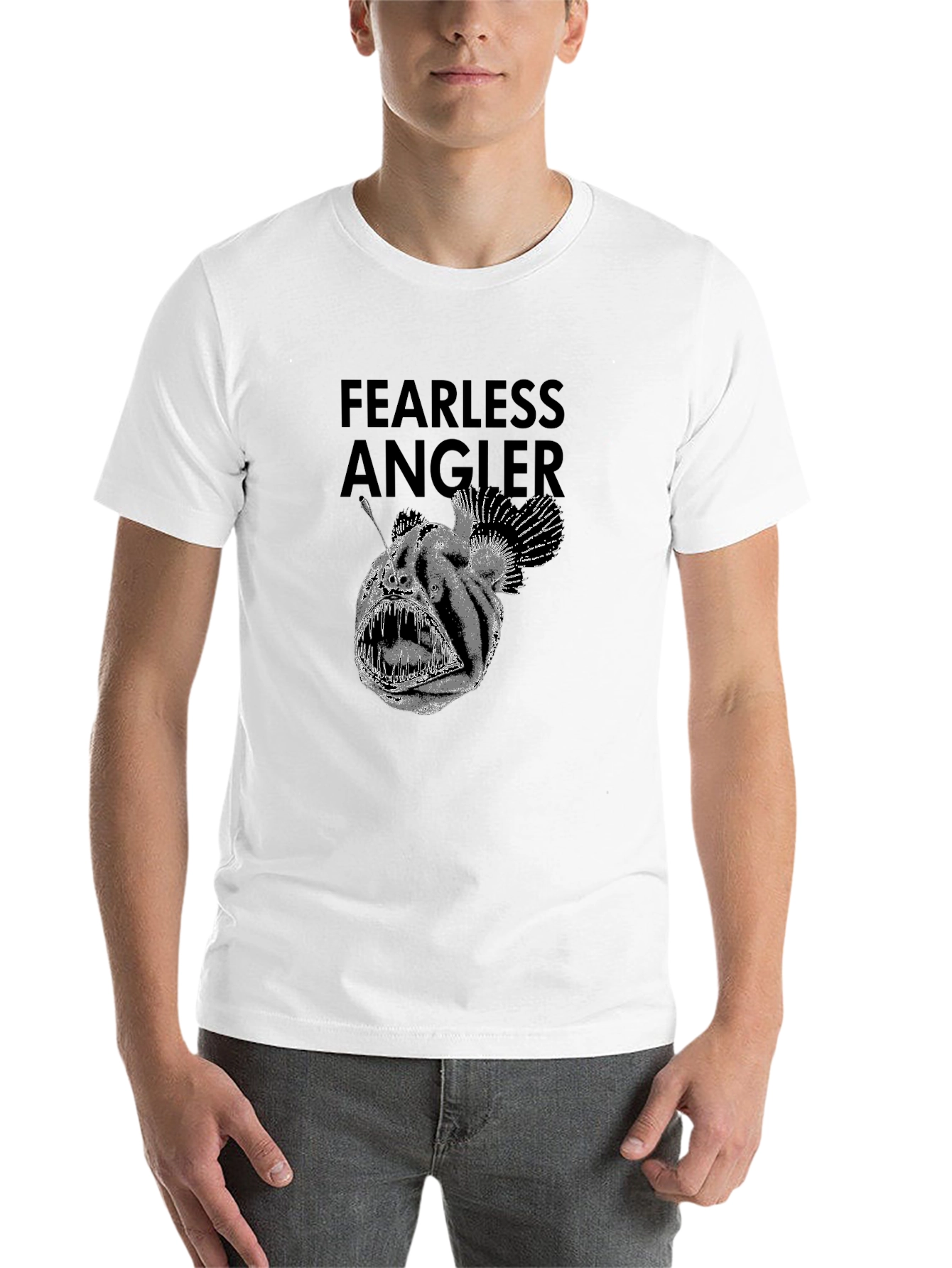 Black Fearless Angler Black Graphic T-Shirt view 14