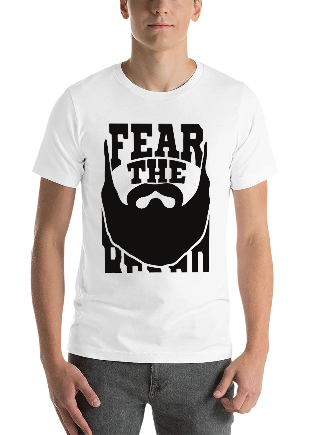 Black Fear The Beard Graphic Tee - Black view 14
