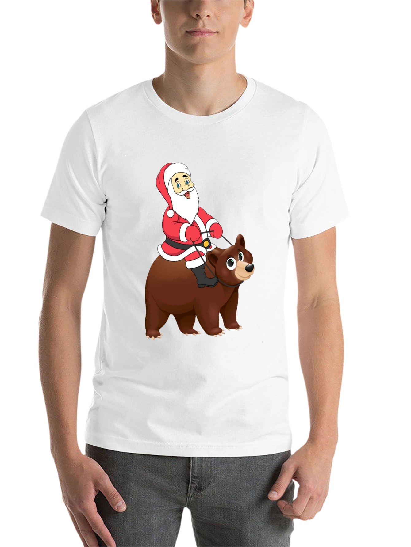 Black Santa Riding Bear Graphic Tee - Holiday Cheer! view 14