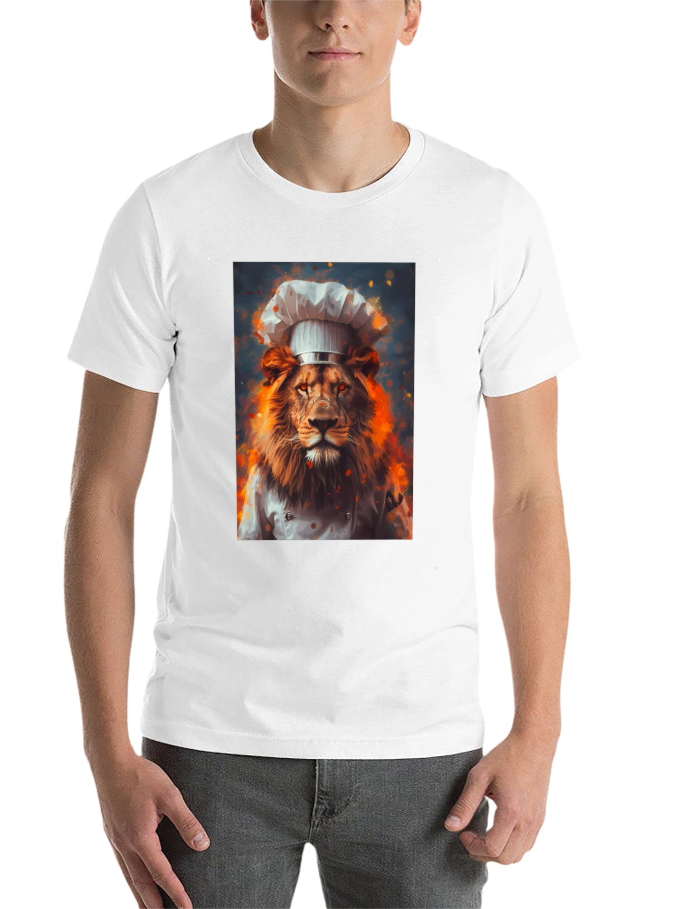 Black Chef Lion Graphic Tee - Men's Black T-Shirt view 14