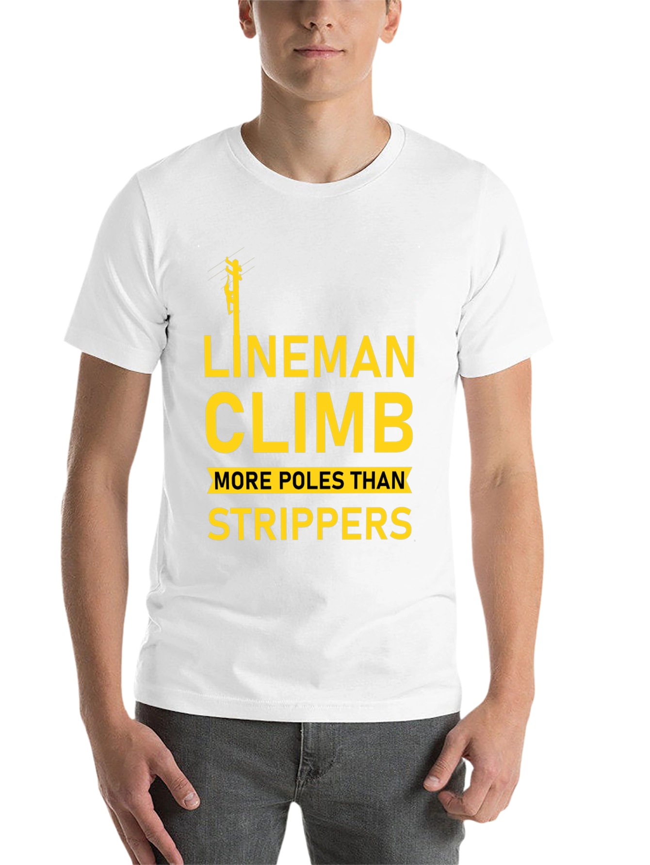 Black Lineman Climb T-Shirt Funny Electrician Tee view 14
