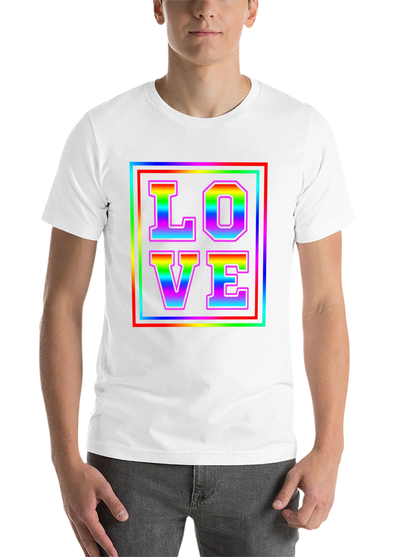 Black Rainbow LOVE Graphic Tee - Pride Month T-Shirt view 14