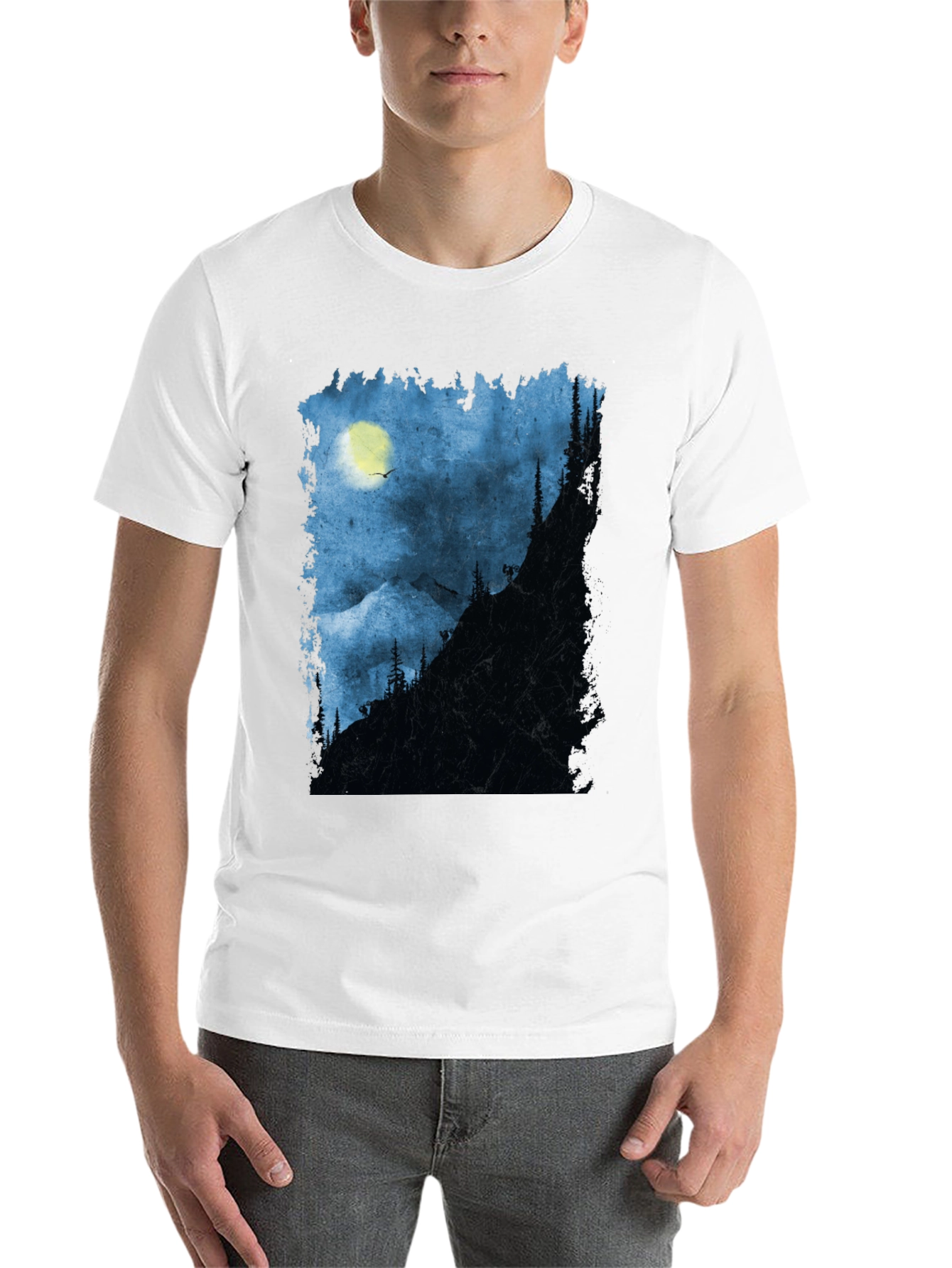 Black Night Mountain Adventure T-Shirt view 14
