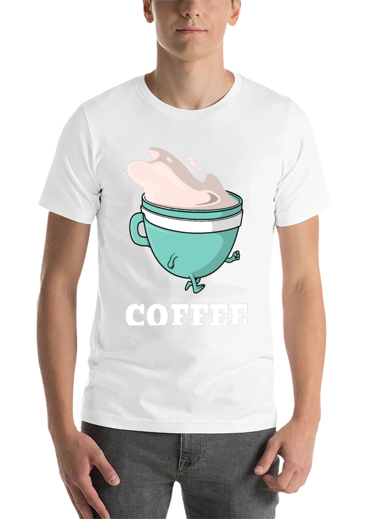 Black Coffee Cartoon Graphic T-Shirt view 14