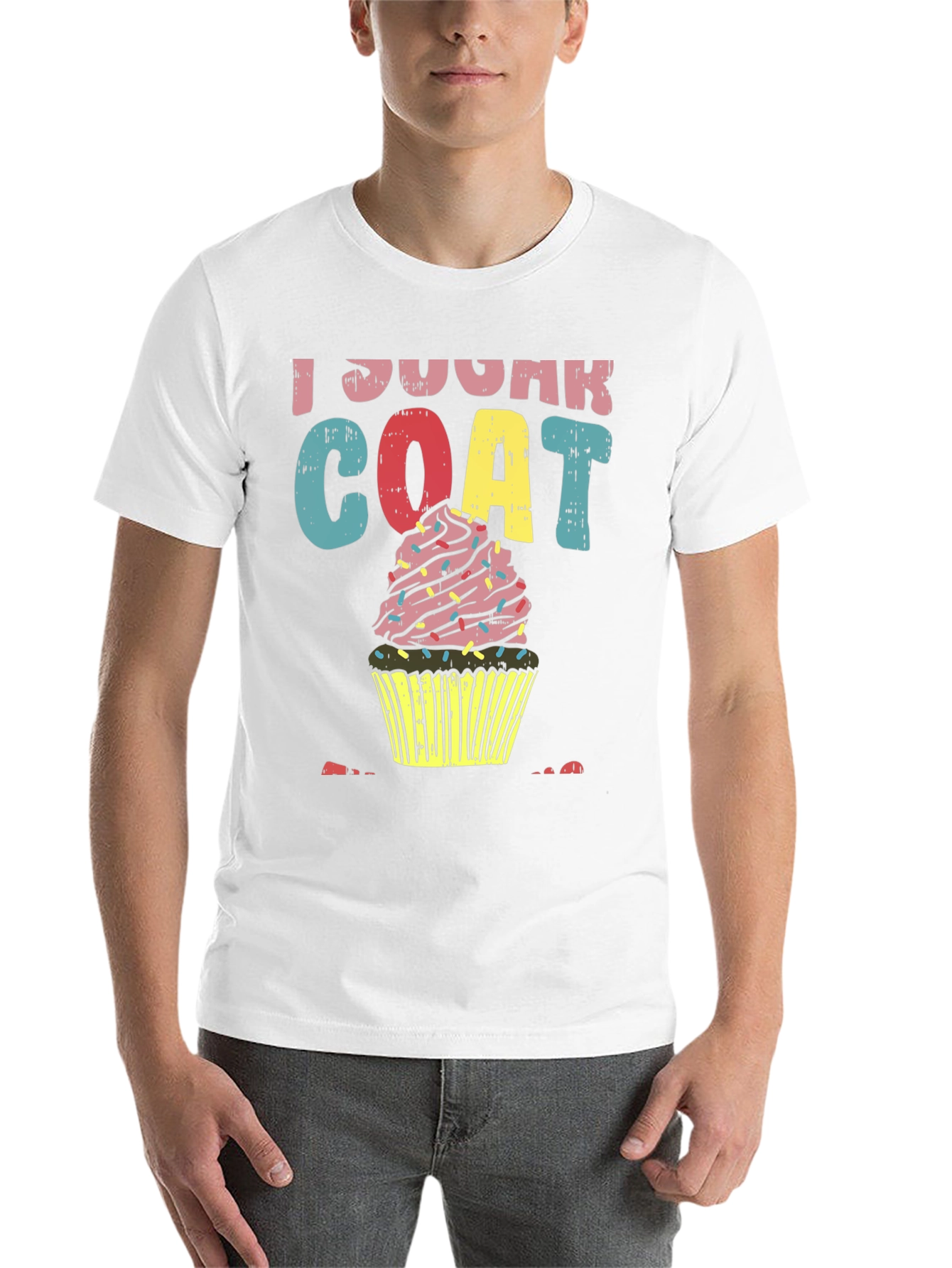 Black I Sugar Coat Tee - Fun Cupcake Shirt view 14