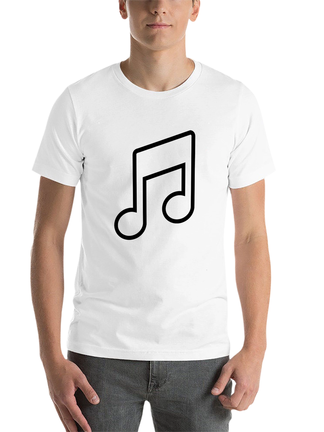 Black Music Note Graphic Tee - Black Cotton T-Shirt view 14