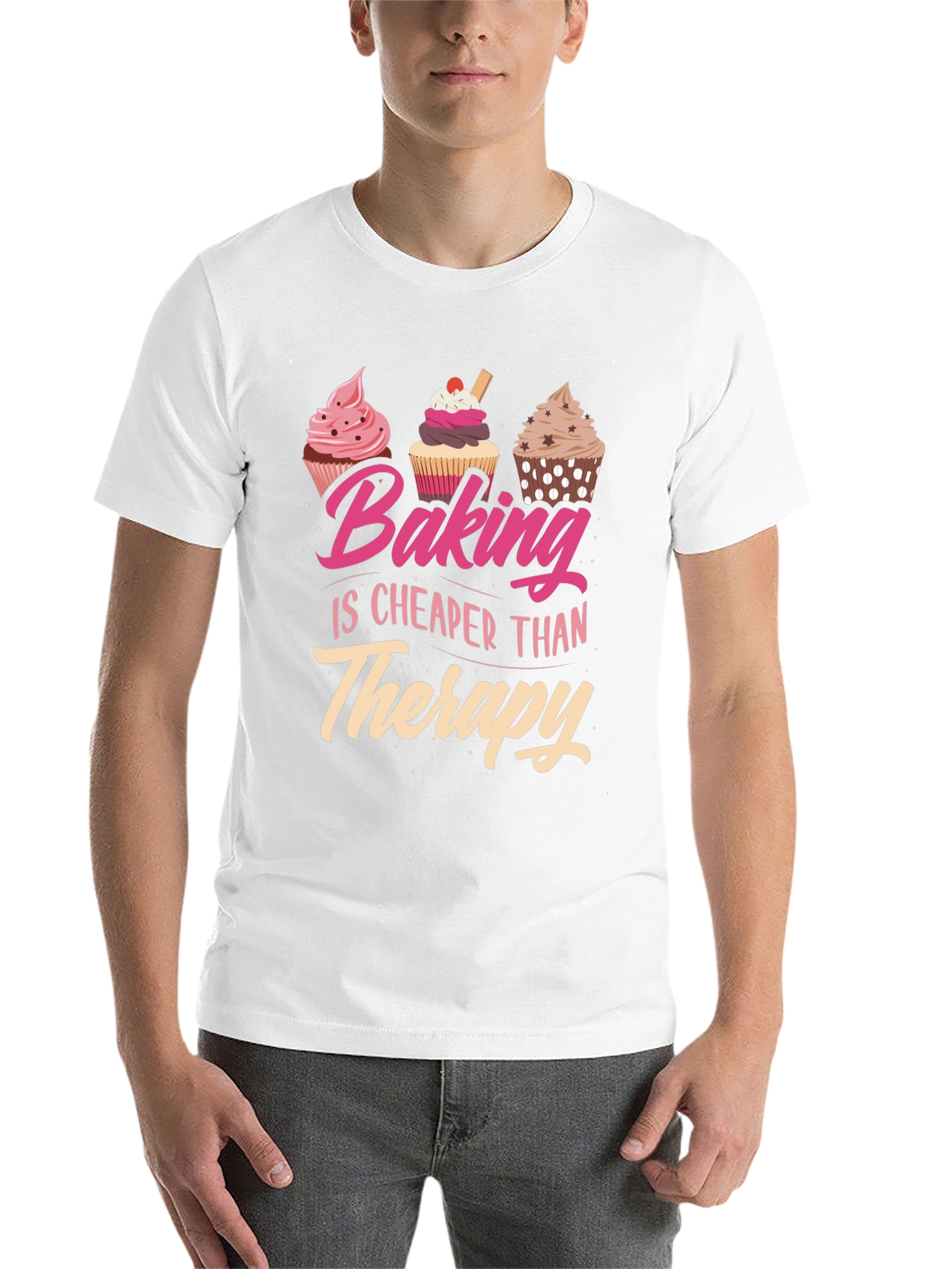 Black Baking is Cheaper Than Therapy T-Shirt view 14