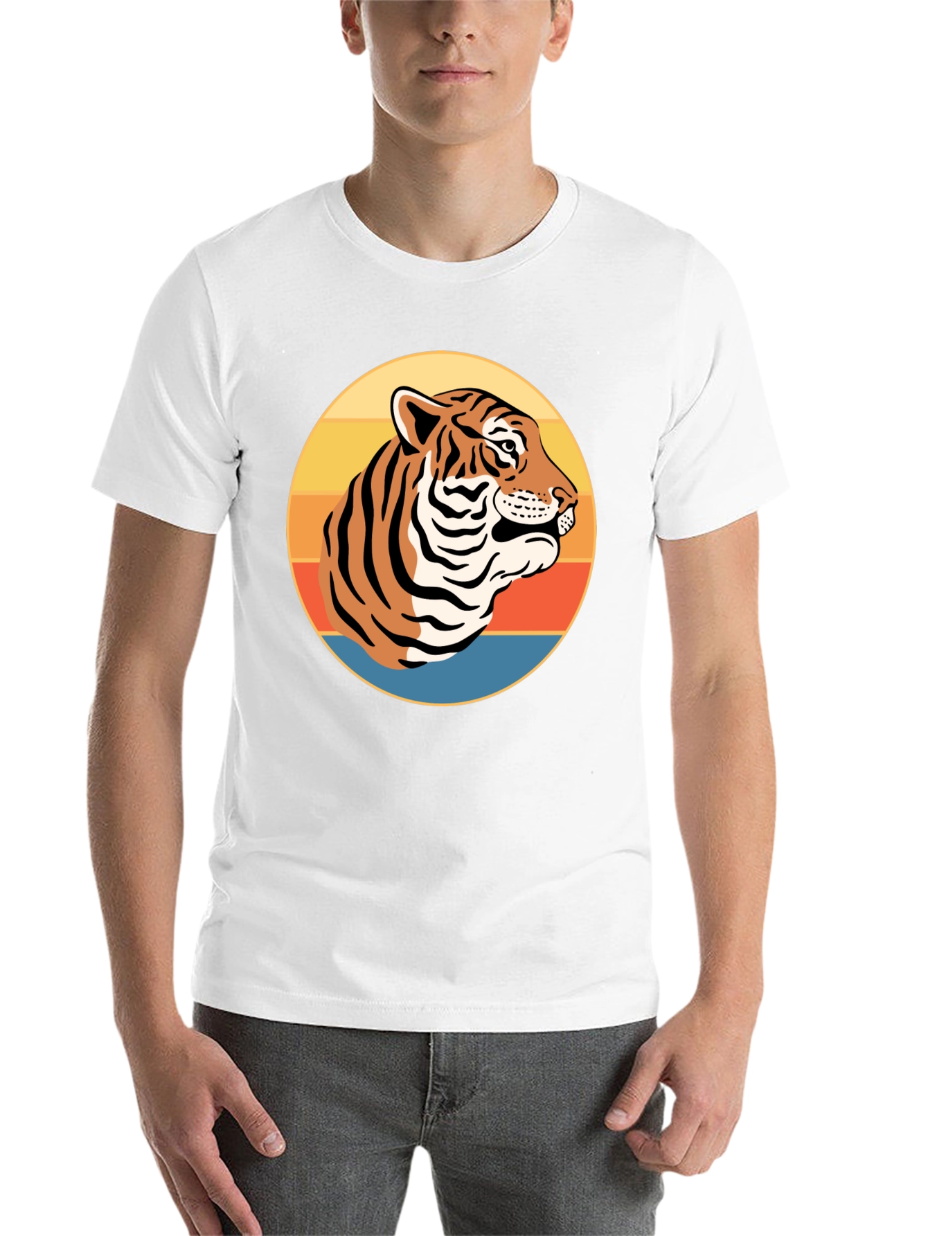 Black Retro Tiger Graphic T-Shirt - Vintage Style Tee view 14