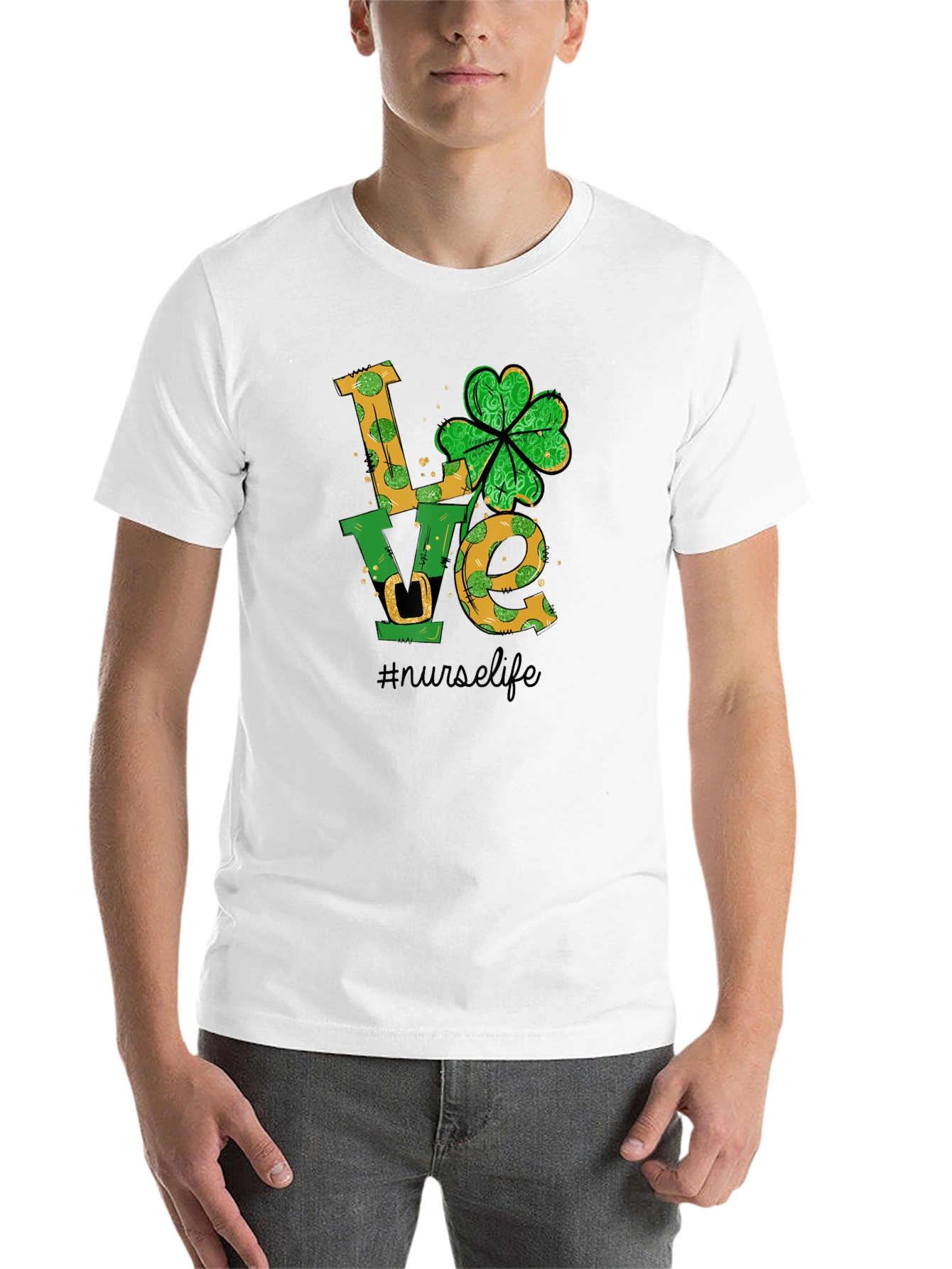 Black Nurse Life St. Patrick's Day T-Shirt view 14