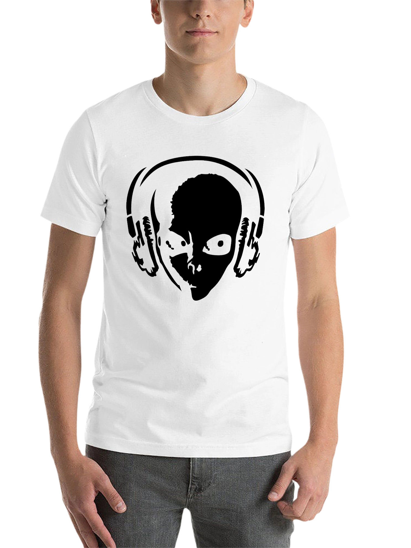 Black DJ Alien Graphic Tee - Black Cotton Comfort view 14